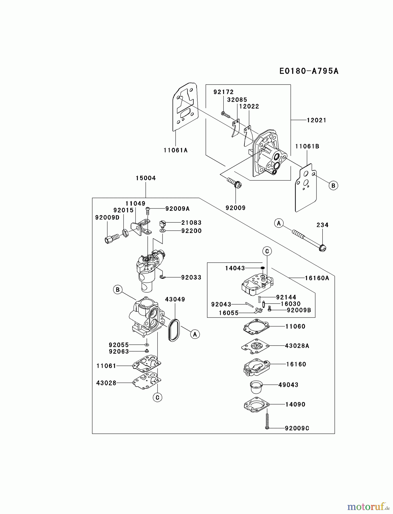  Kawasaki Geräte Trimmer, Faden / Bürste KGT27B-A3 (KGT27B) - Kawasaki Grass Trimmer CARBURETOR