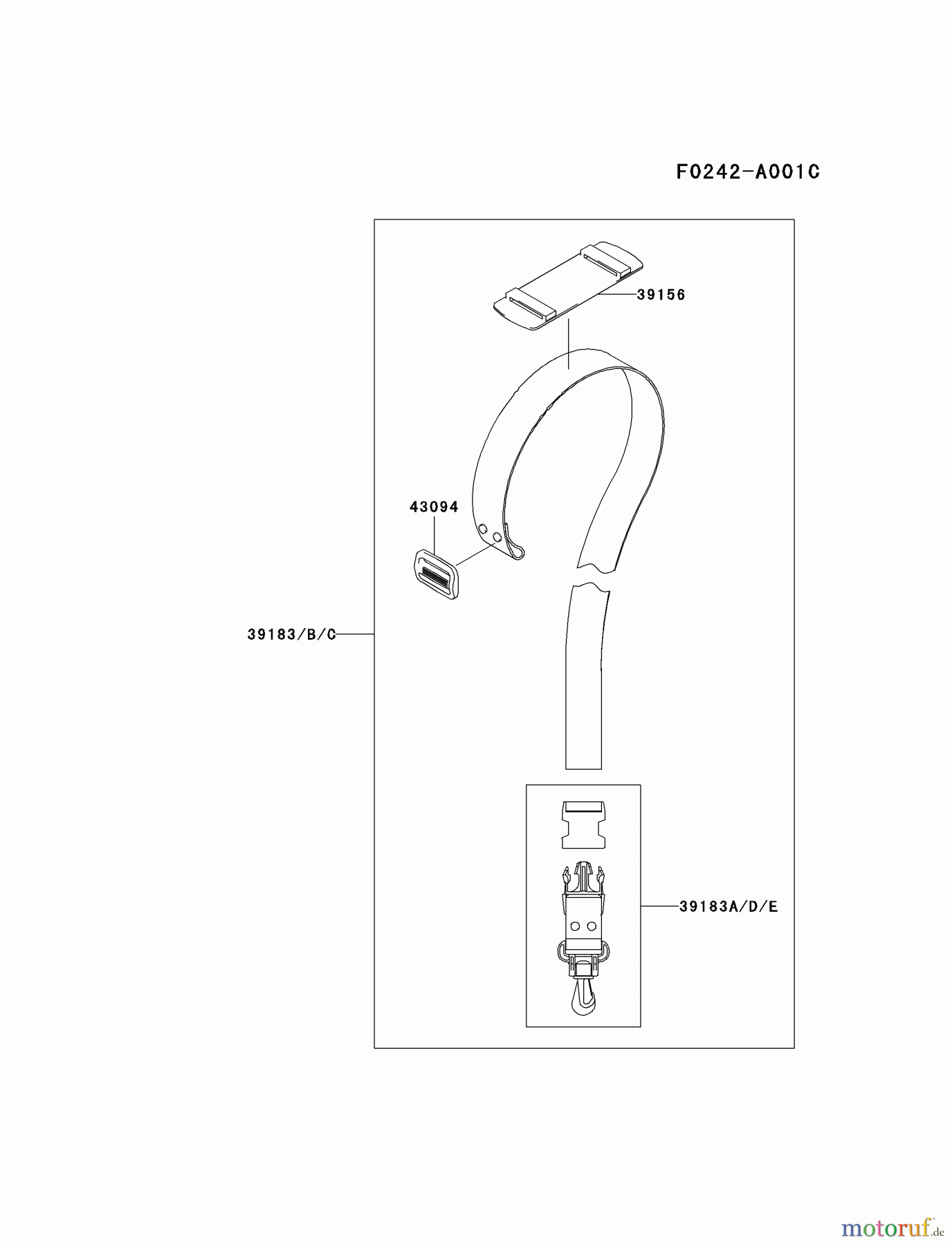  Kawasaki Geräte Trimmer, Faden / Bürste HA023F-BS01 (KBL23A) - Kawasaki Brush Cutter HANGER