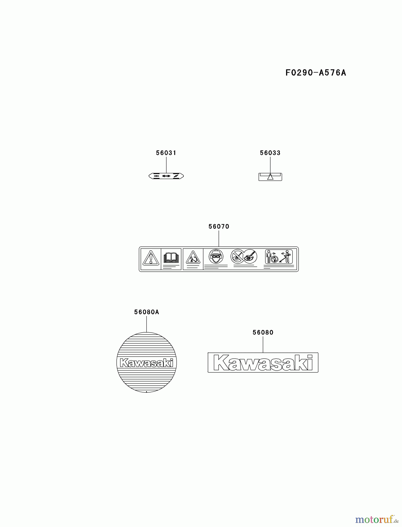  Kawasaki Geräte Trimmer, Faden / Bürste HA023F-AS01 (KBL23A) - Kawasaki Brush Cutter LABEL