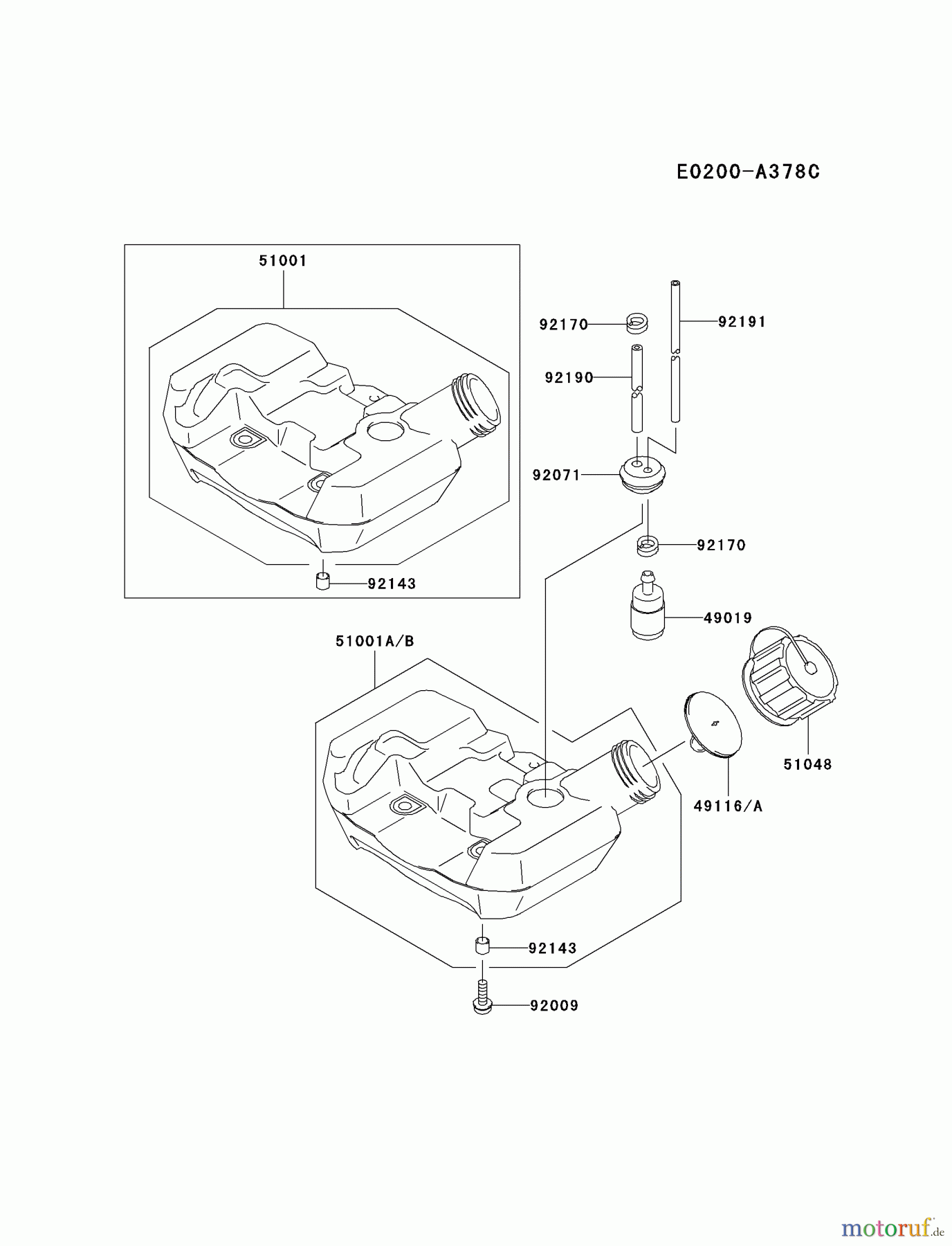  Kawasaki Geräte Trimmer, Faden / Bürste HA026F-AS01 (KBL26A) - Kawasaki Brush Cutter FUEL-TANK/FUEL-VALVE