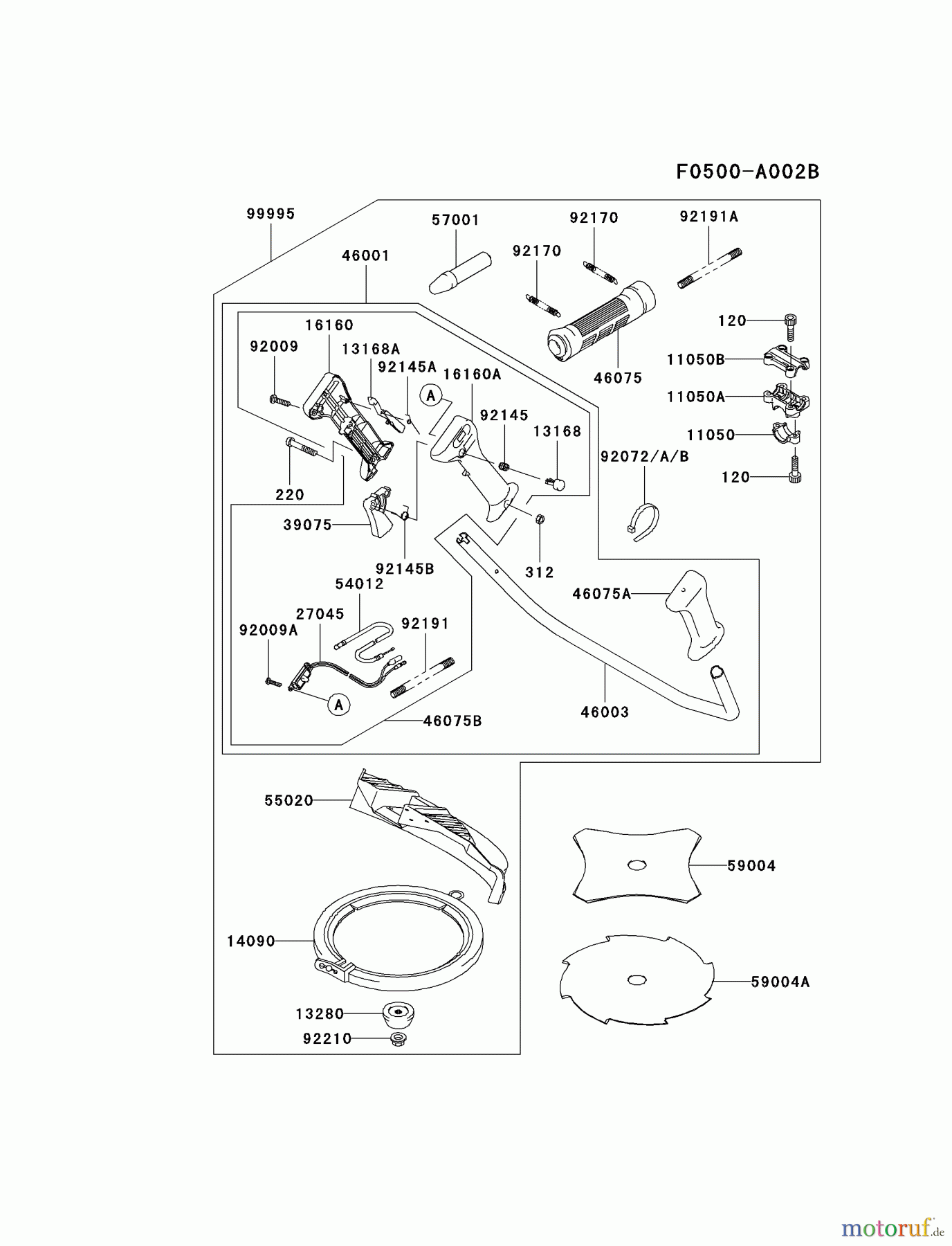  Kawasaki Geräte Trimmer, Faden / Bürste HA026F-BS01 (KBL26A) - Kawasaki Brush Cutter OPTIONAL PARTS #1