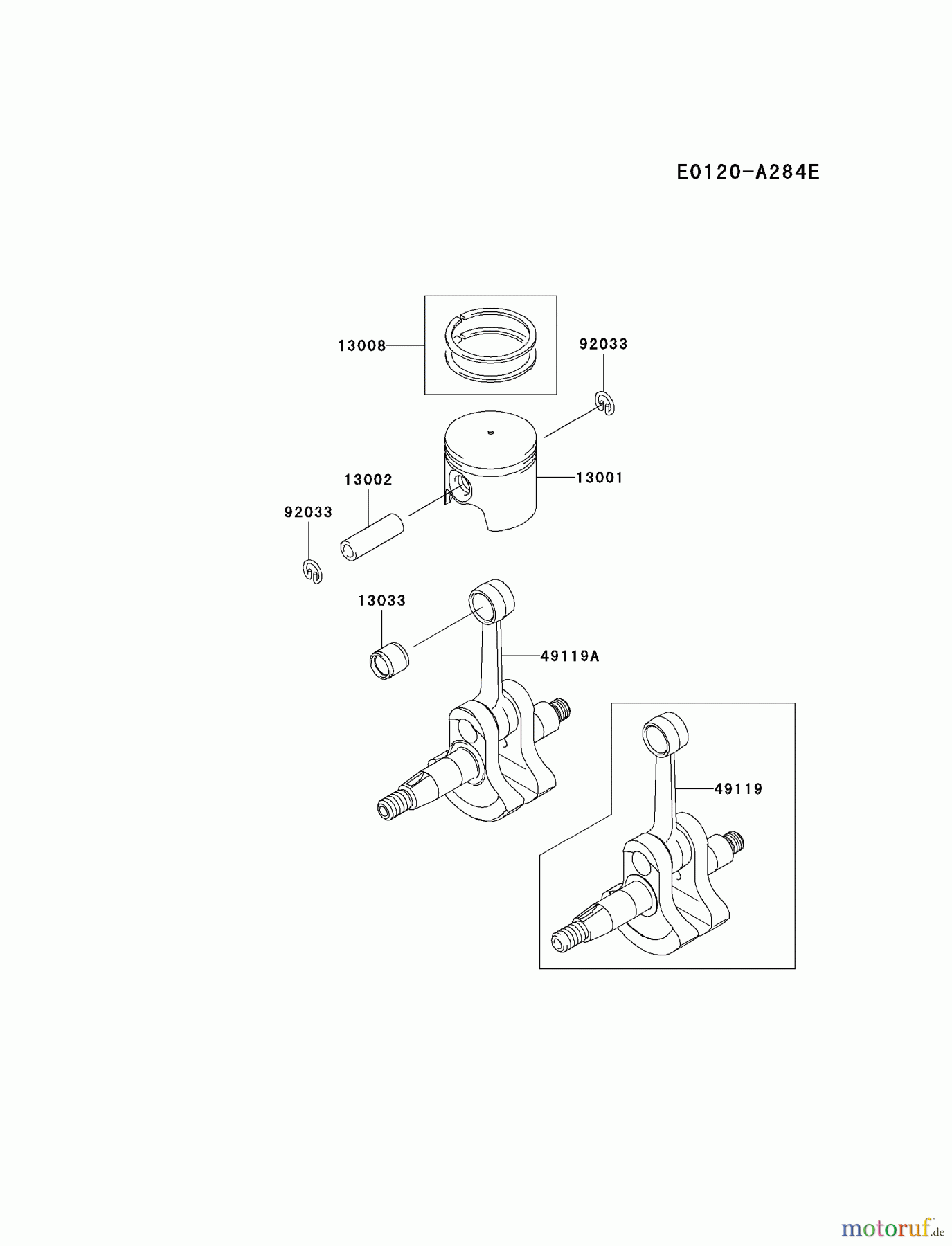  Kawasaki Geräte Trimmer, Faden / Bürste KBL27A-A1 (KBL27A) - Kawasaki Brush Cutter PISTON/CRANKSHAFT