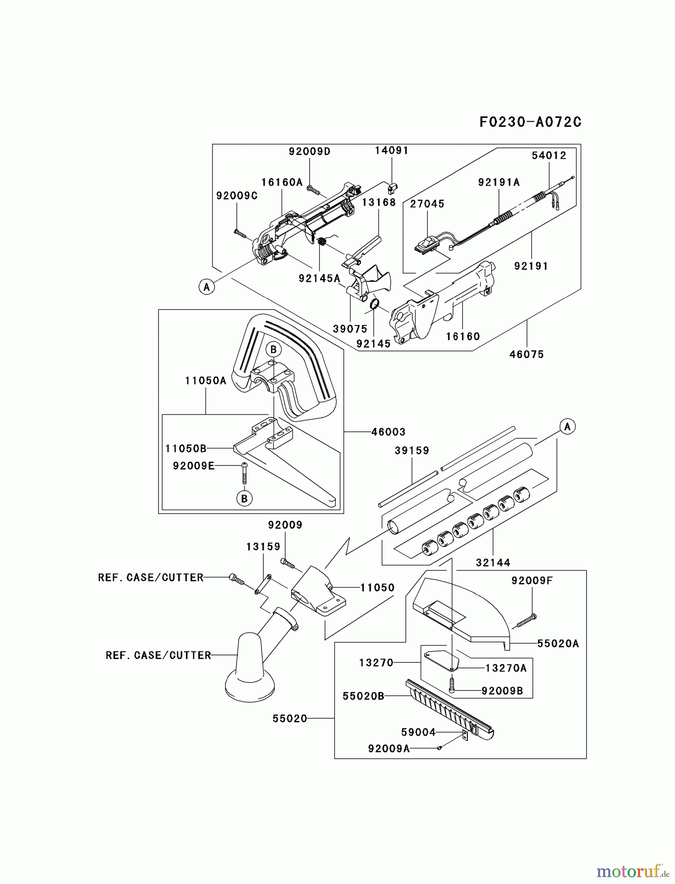  Kawasaki Geräte Trimmer, Faden / Bürste KBL27B-A2 (KBL27B) - Kawasaki Brush Cutter PIPE/HANDLE/GUARD