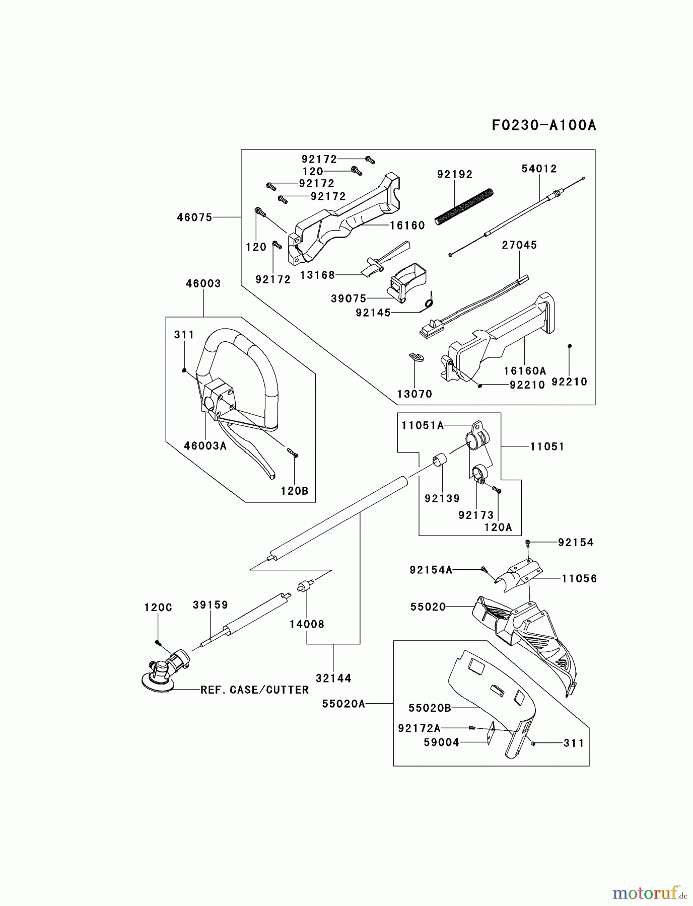  Kawasaki Geräte Trimmer, Faden / Bürste KBL27C-A5 (KBL27C) - Kawasaki Brush Cutter PIPE/HANDLE/GUARD