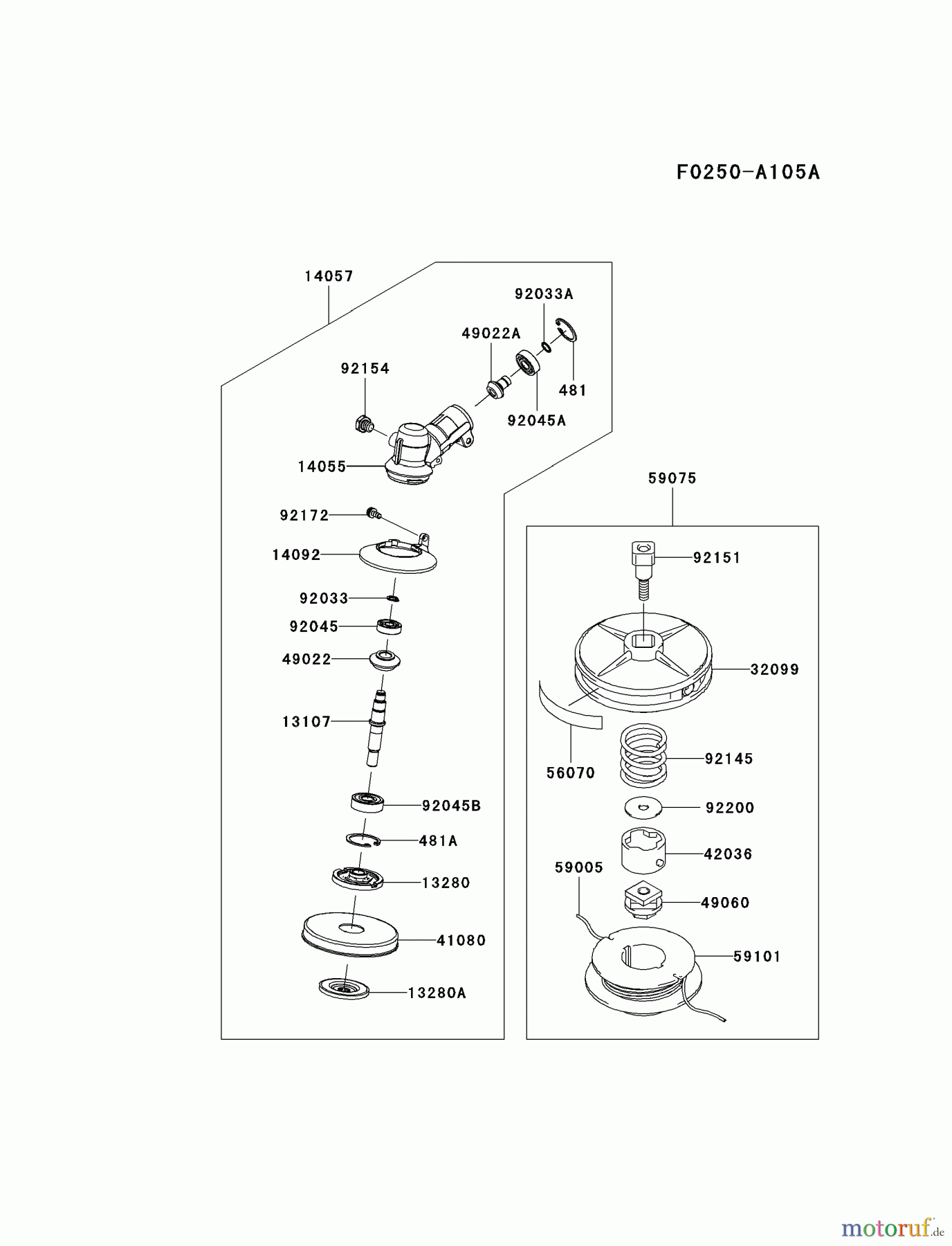  Kawasaki Geräte Trimmer, Faden / Bürste KBL35B-A1 (KBL35B) - Kawasaki Brush Cutter CASE/CUTTER