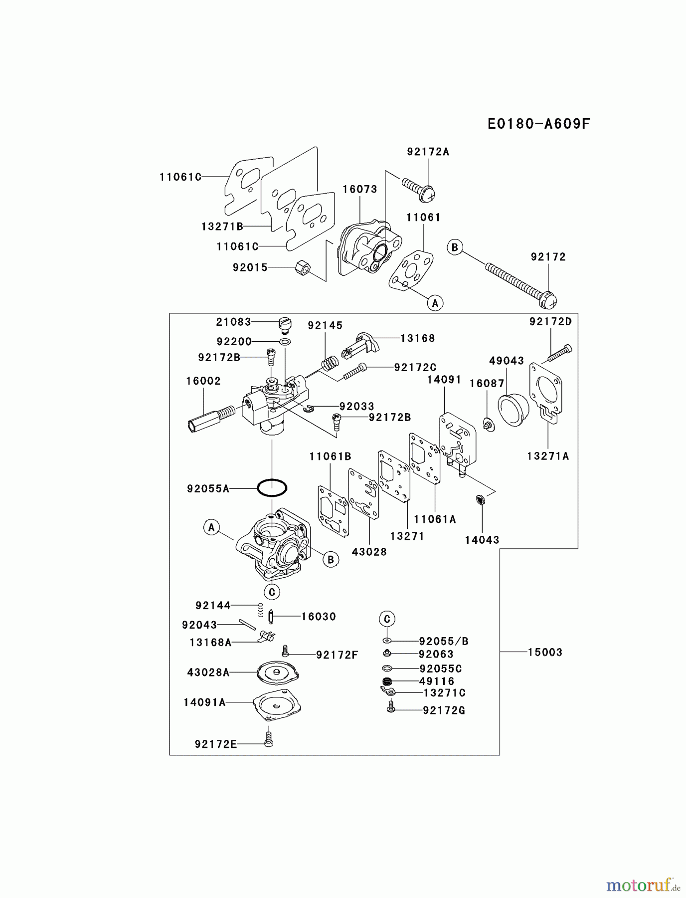  Kawasaki Geräte Trimmer, Faden / Bürste KGT27A-A1 (KGT27A) - Kawasaki Grass Trimmer CARBURETOR