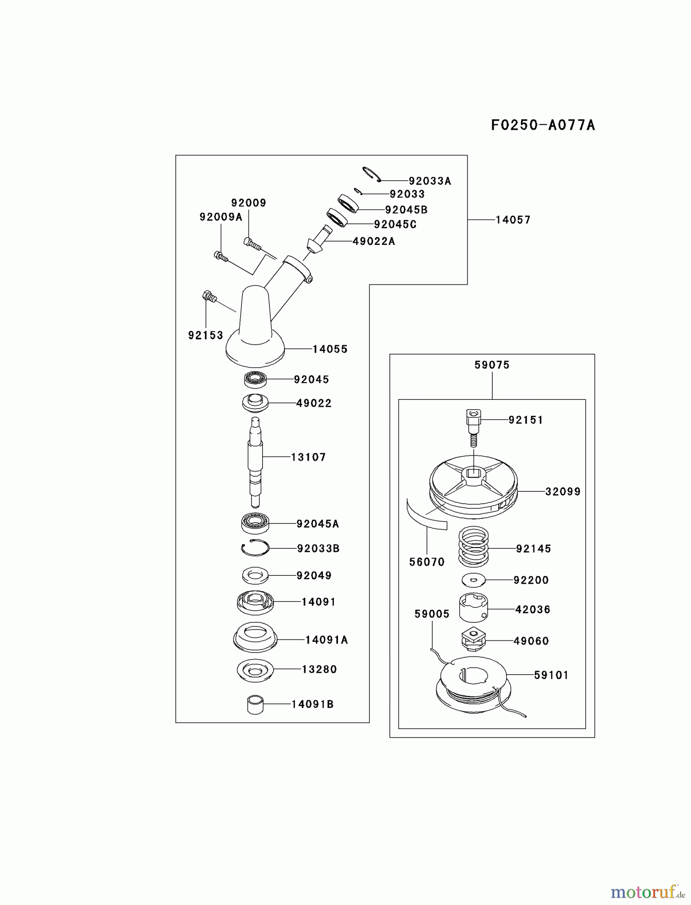  Kawasaki Geräte Trimmer, Faden / Bürste KGT27B-A3 (KGT27B) - Kawasaki Grass Trimmer CASE/CUTTER