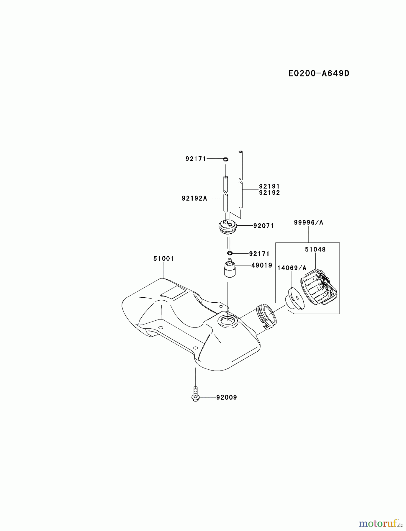  Kawasaki Geräte Trimmer, Faden / Bürste KGT35B-A2 (KGT35B) - Kawasaki Grass Trimmer FUEL-TANK/FUEL-VALVE