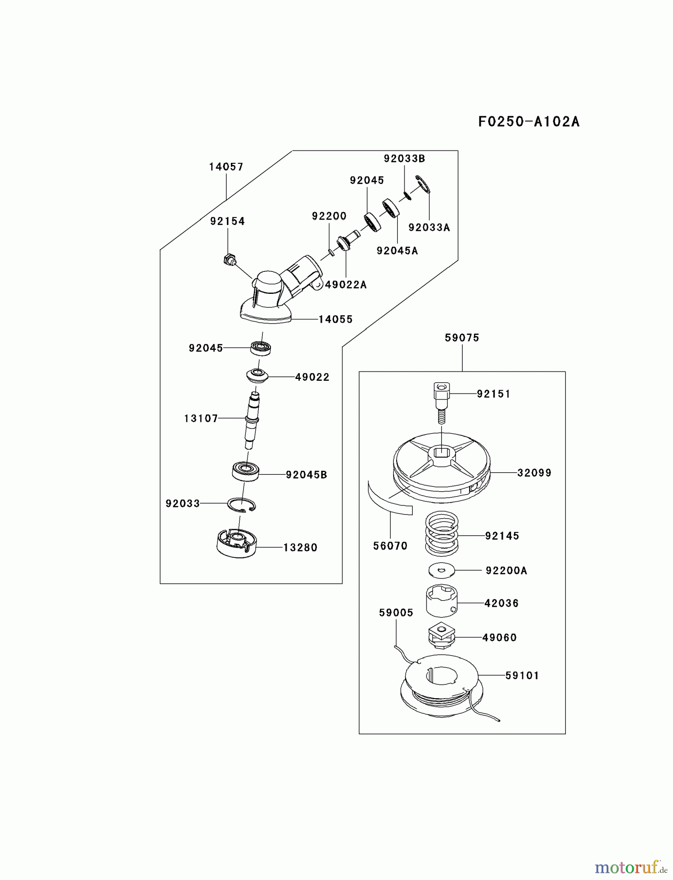  Kawasaki Geräte Trimmer, Faden / Bürste KTF27B-A1 (KTF27B) - Kawasaki Grass Trimmer CASE/CUTTER