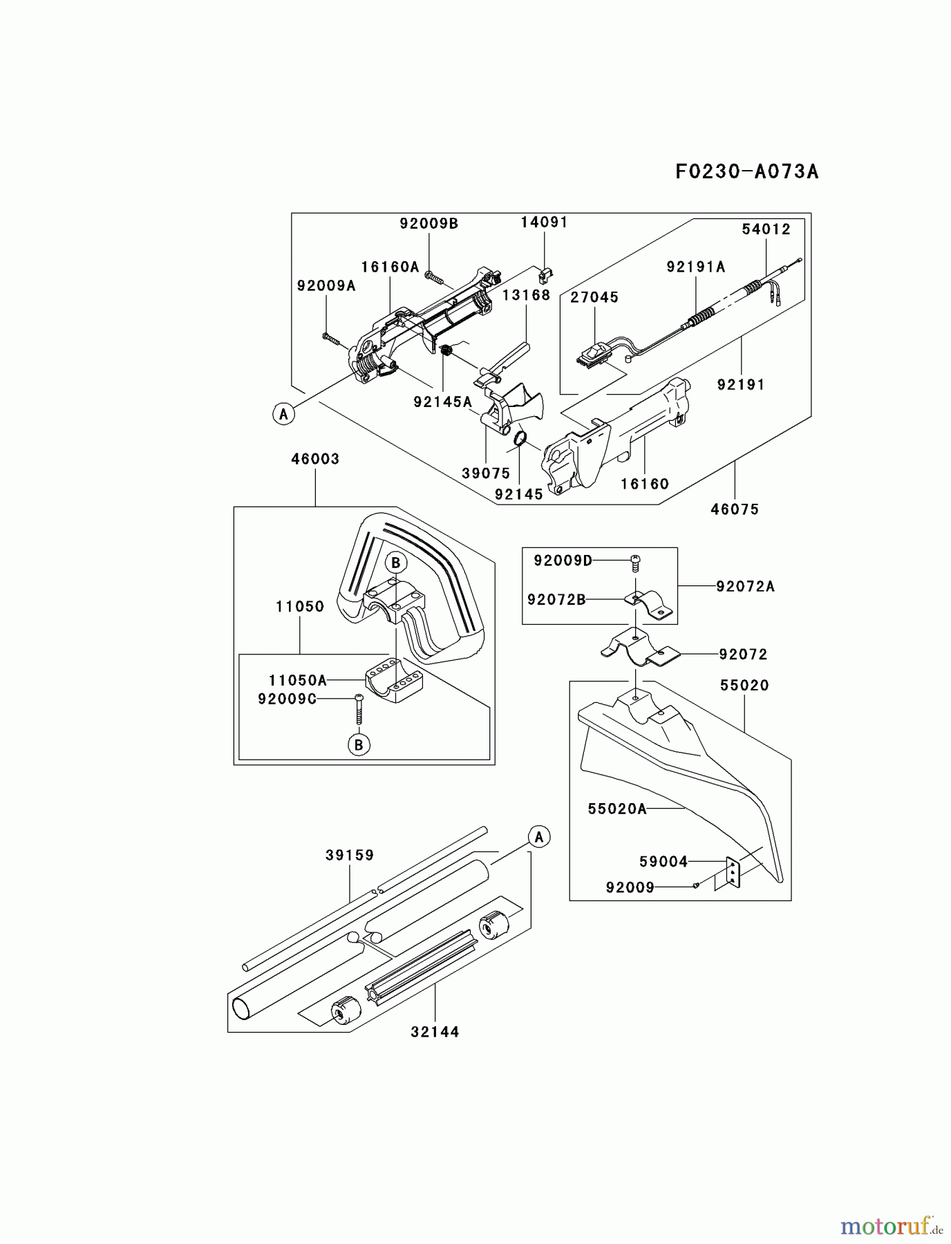  Kawasaki Geräte Trimmer, Faden / Bürste KTR27A-A2 (KTR27A) - Kawasaki Grass Trimmer PIPE/HANDLE/GUARD #1