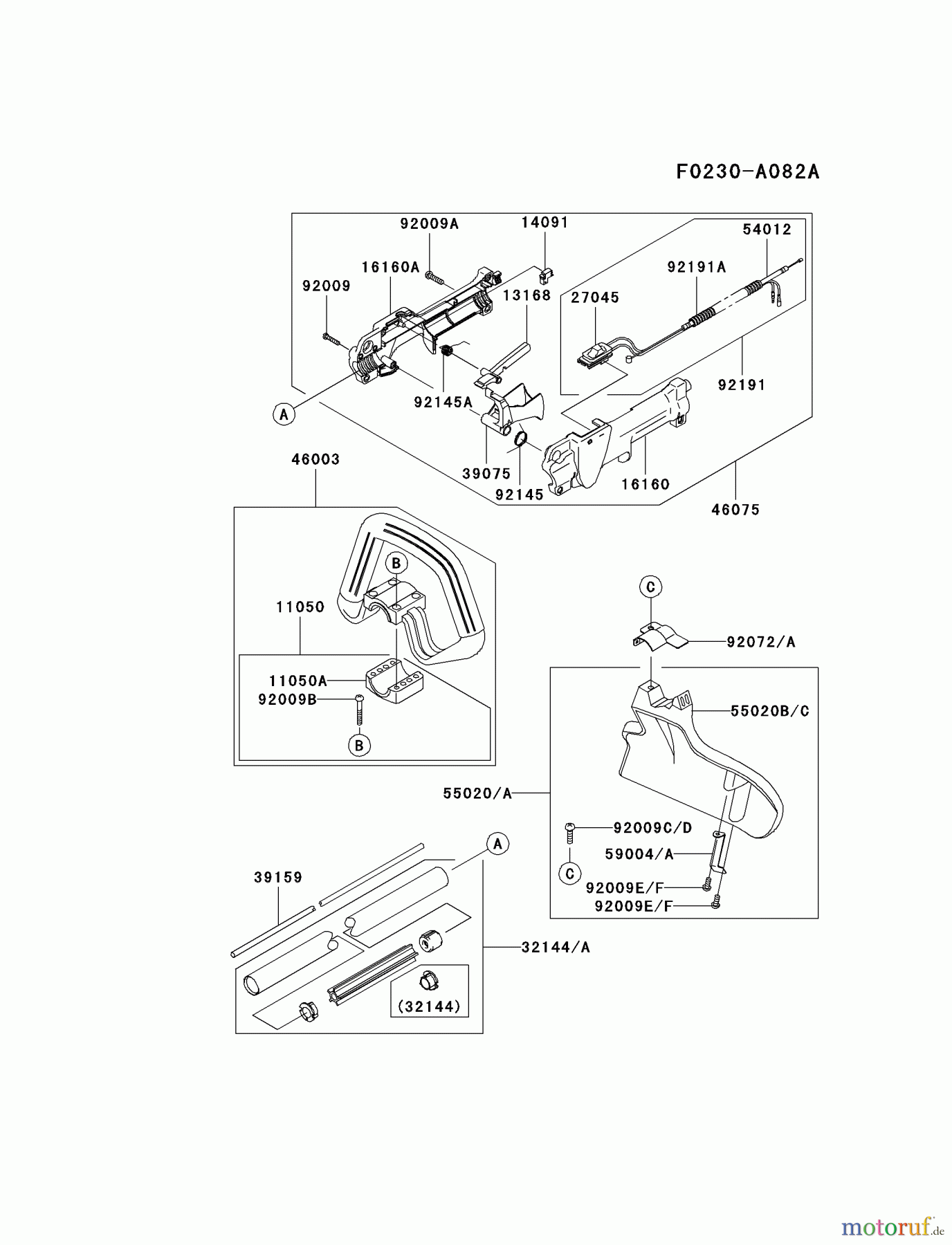  Kawasaki Geräte Trimmer, Faden / Bürste KTR27A-A3 (KTR27A) - Kawasaki Grass Trimmer PIPE/HANDLE/GUARD