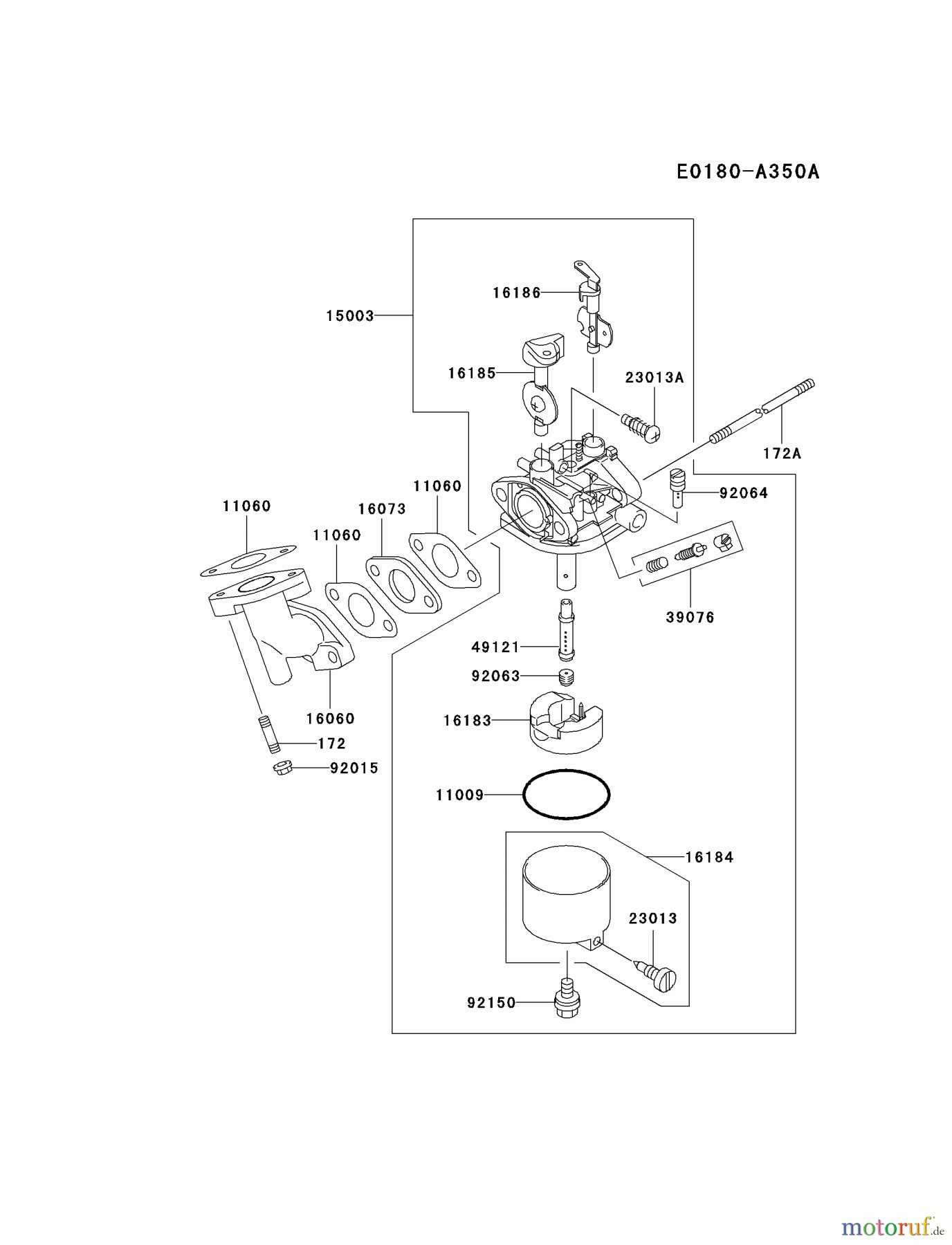  Kawasaki Geräte Wasserpumpen HC080A-BS00 - Kawasaki Water Pump KWN30A CARBURETOR