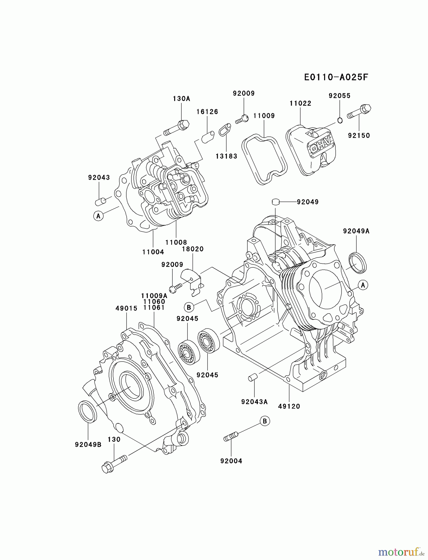  Kawasaki Geräte Wasserpumpen HF080A-BS00 - Kawasaki Trash Pump KWT30A CYLINDER/CRANKCASE