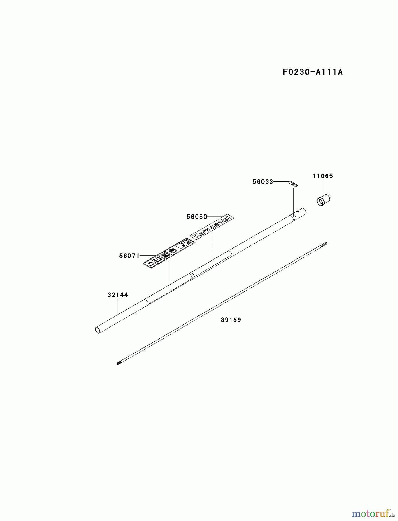  Kawasaki Geräte Trimmerzubehör KMP01A-A1 - Kawasaki PIPE/HANDLE/GUARD