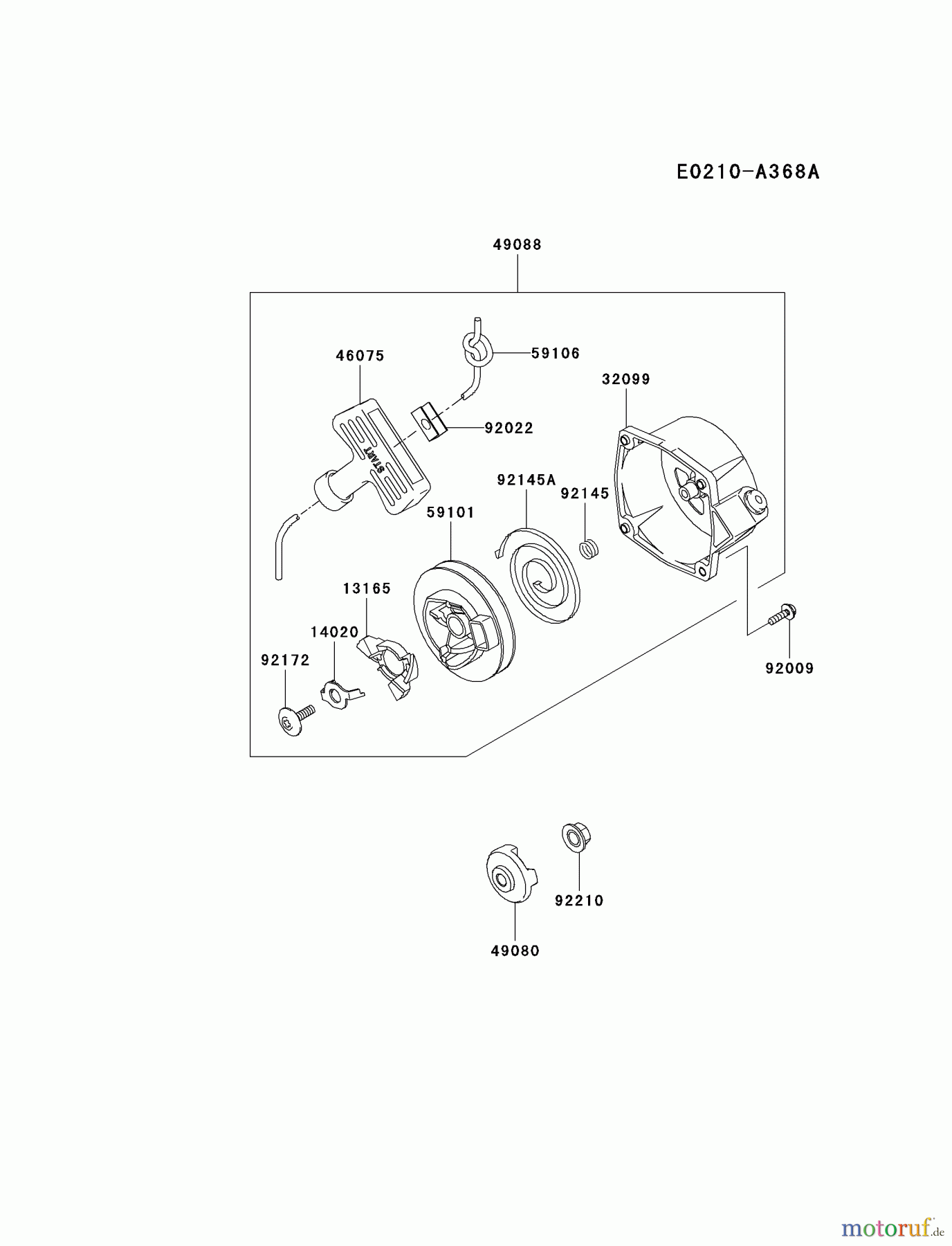  Kawasaki Geräte Bläser / Sauger / Häcksler / Zerkleinerer KRB750AC-A2 (KRB750AC) - Kawasaki Backpack Blower STARTER