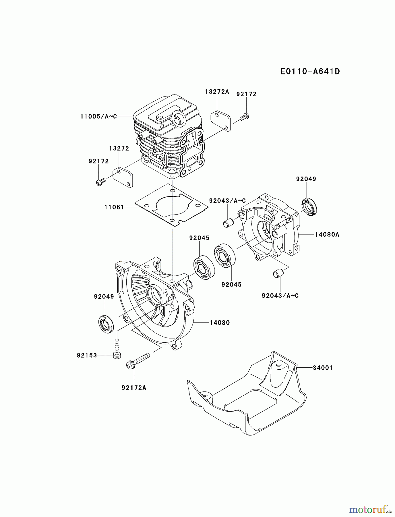  Kawasaki Geräte Kantenschneider KEL27B-A5 (KEL27B) - Kawasaki Edger CYLINDER/CRANKCASE