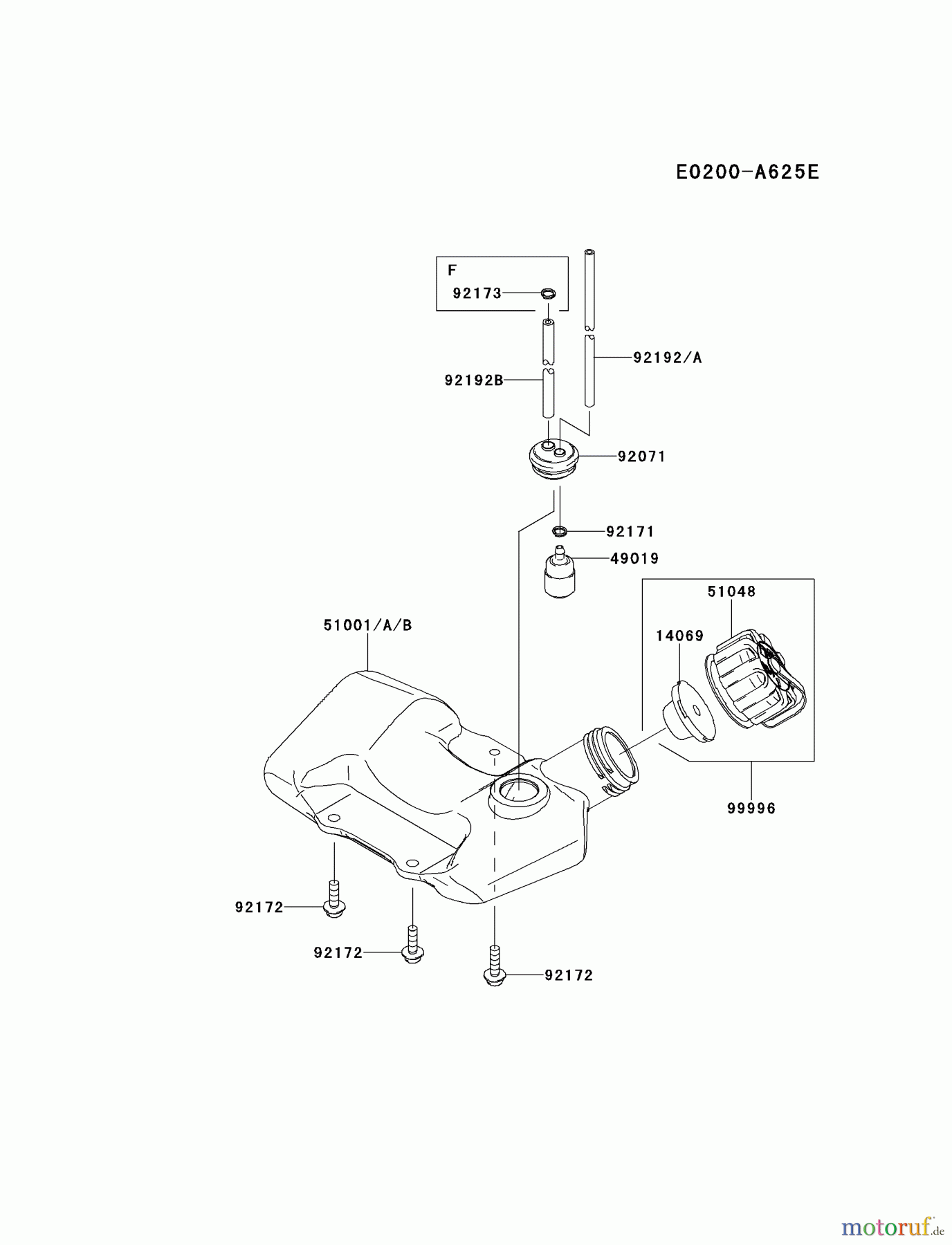  Kawasaki Geräte Kantenschneider KEL27B-A6 (KEL27B) - Kawasaki Edger FUEL-TANK/FUEL-VALVE