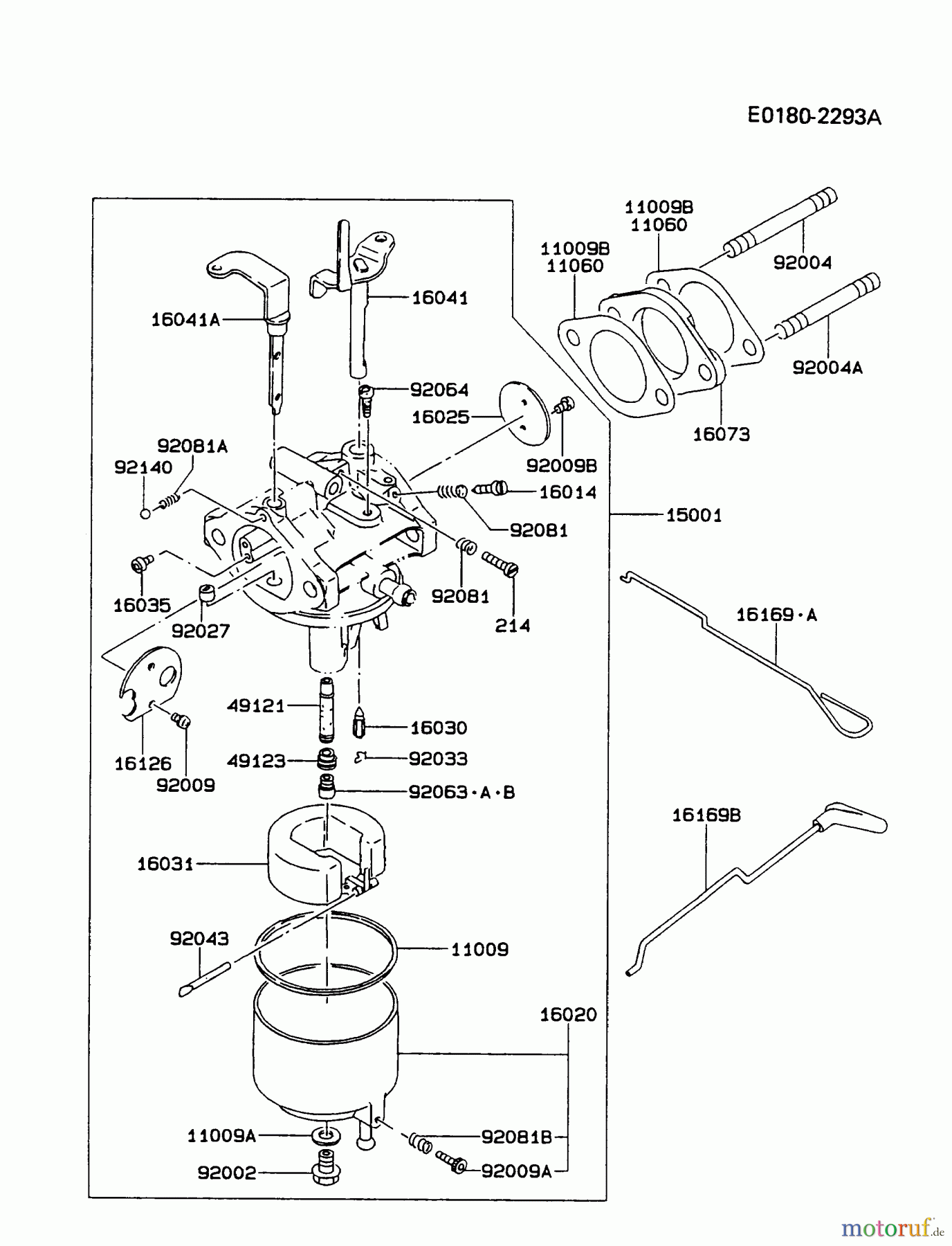  Kawasaki Geräte Stromerzeuger GAH20A-CS00 (GA3200A) - Kawasaki Generator CARBURETOR