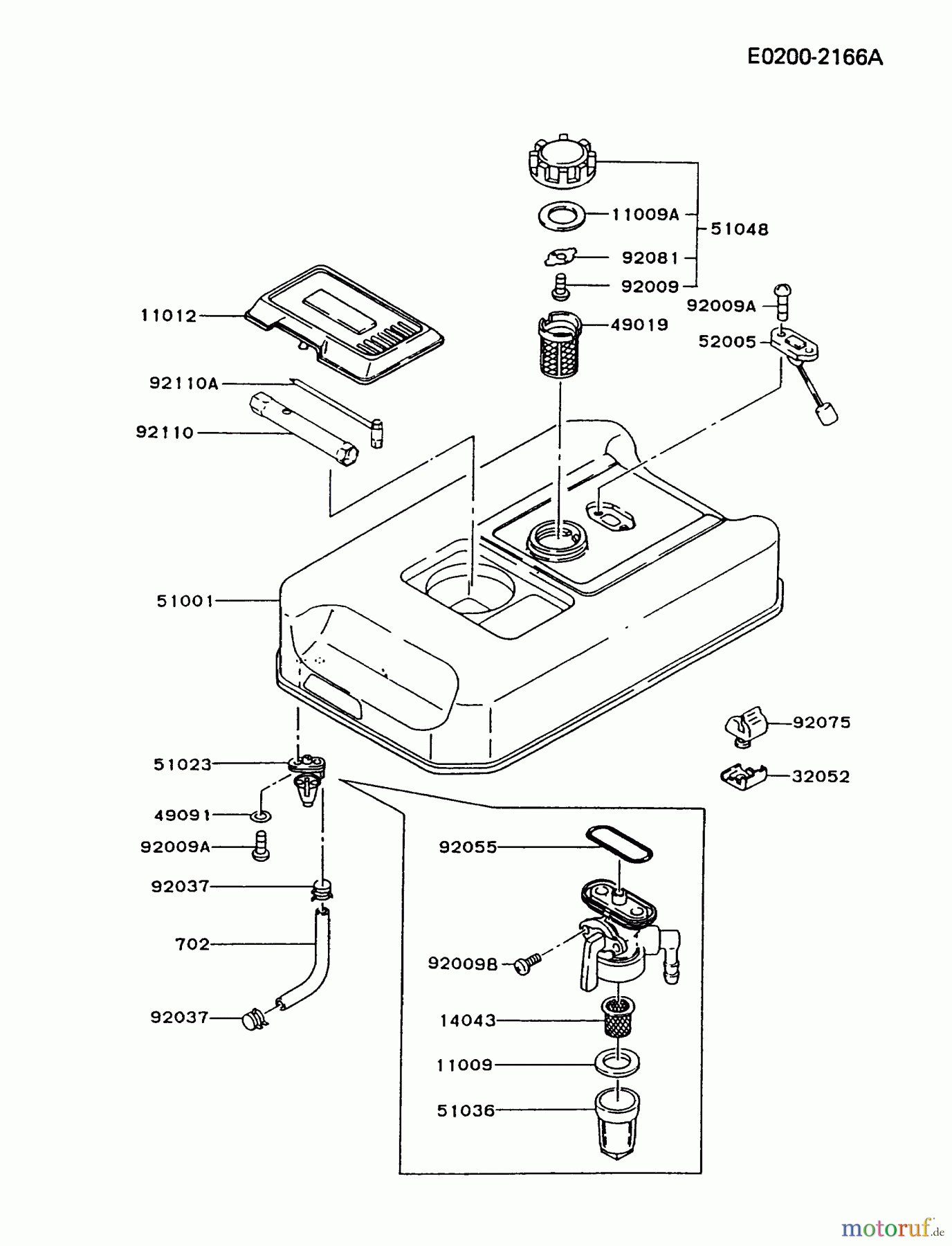  Kawasaki Geräte Stromerzeuger GAH20A-CS00 (GA3200A) - Kawasaki Generator FUEL-TANK/FUEL-VALVE