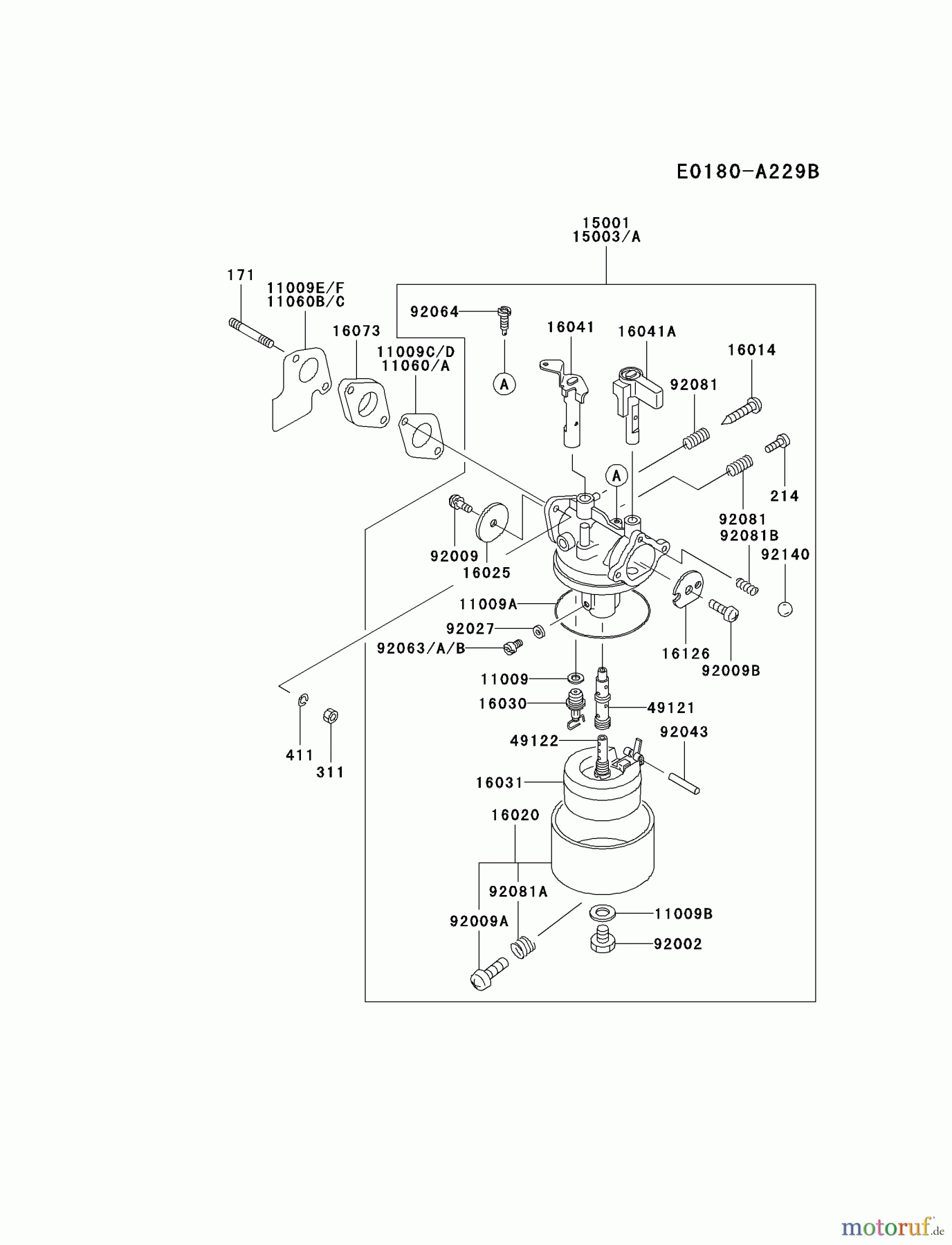  Kawasaki Geräte Stromerzeuger GAT00A-CS00 (GA1000A) - Kawasaki Generator CARBURETOR