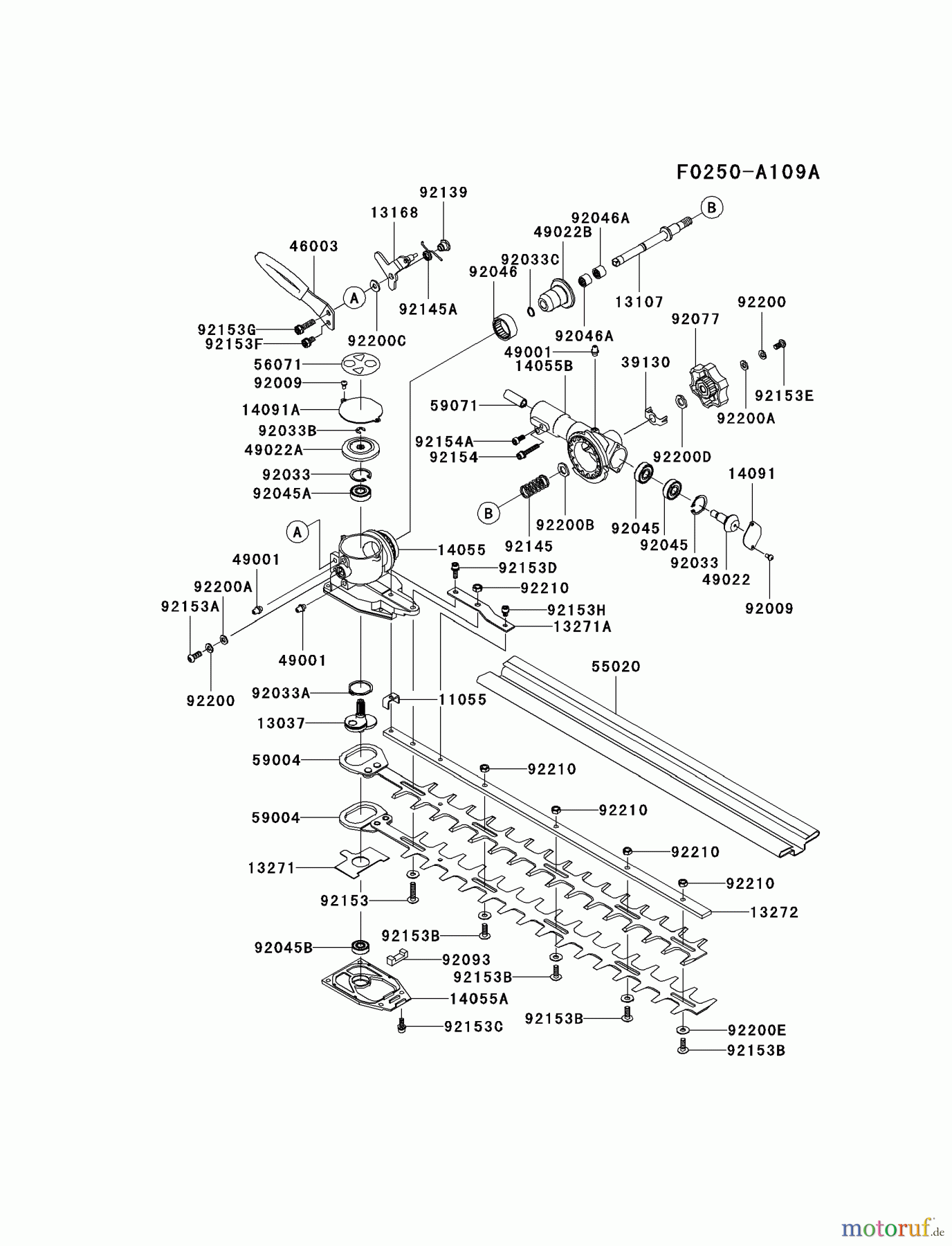  Kawasaki Geräte Trimmerzubehör KMA01A-A2 - Kawasaki Multi-Task Series, Hedge Clipper (Articulating) CASE/CUTTER #1