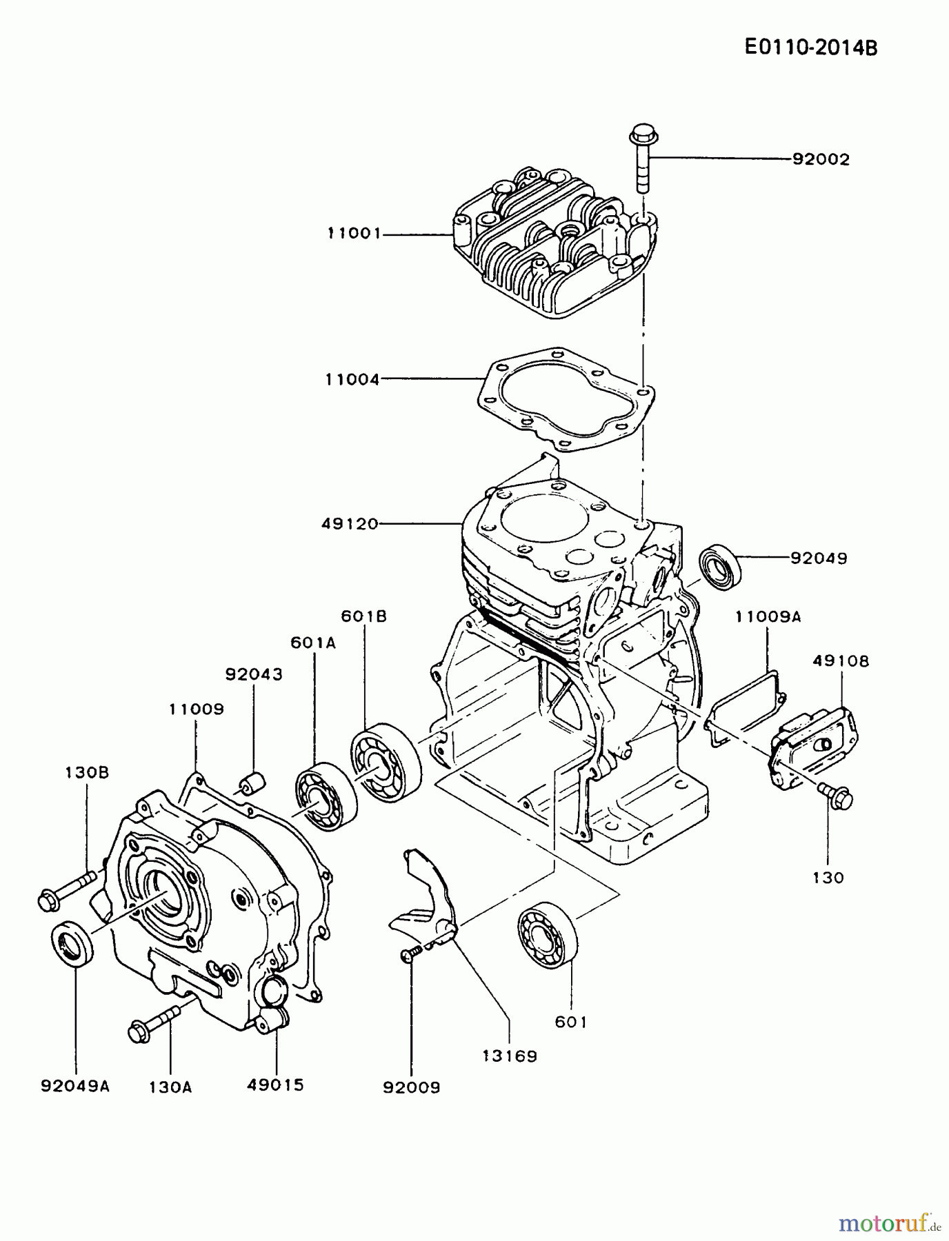  Kawasaki Geräte Stromerzeuger GAW30A-CS00 (GA2300A) - Kawasaki Generator CYLINDER/CRANKCASE