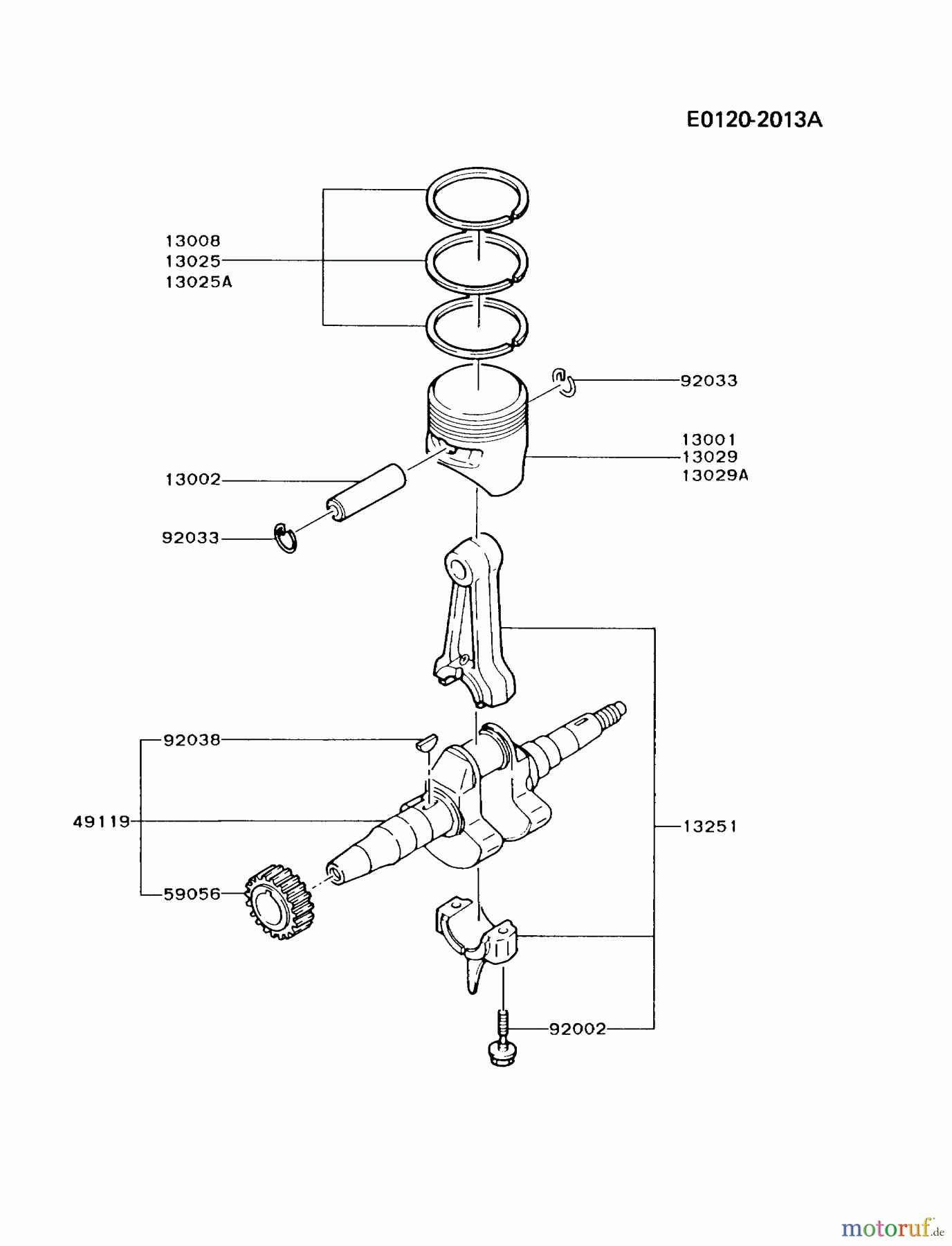  Kawasaki Geräte Stromerzeuger GAW30A-CS00 (GA2300A) - Kawasaki Generator PISTON/CRANKSHAFT