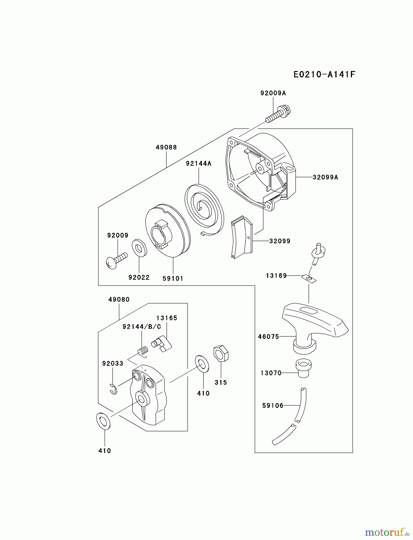  Kawasaki Geräte Bläser / Sauger / Häcksler / Zerkleinerer HG400A-AS00 (KRB400A) - Kawasaki Backpack Blower STARTER