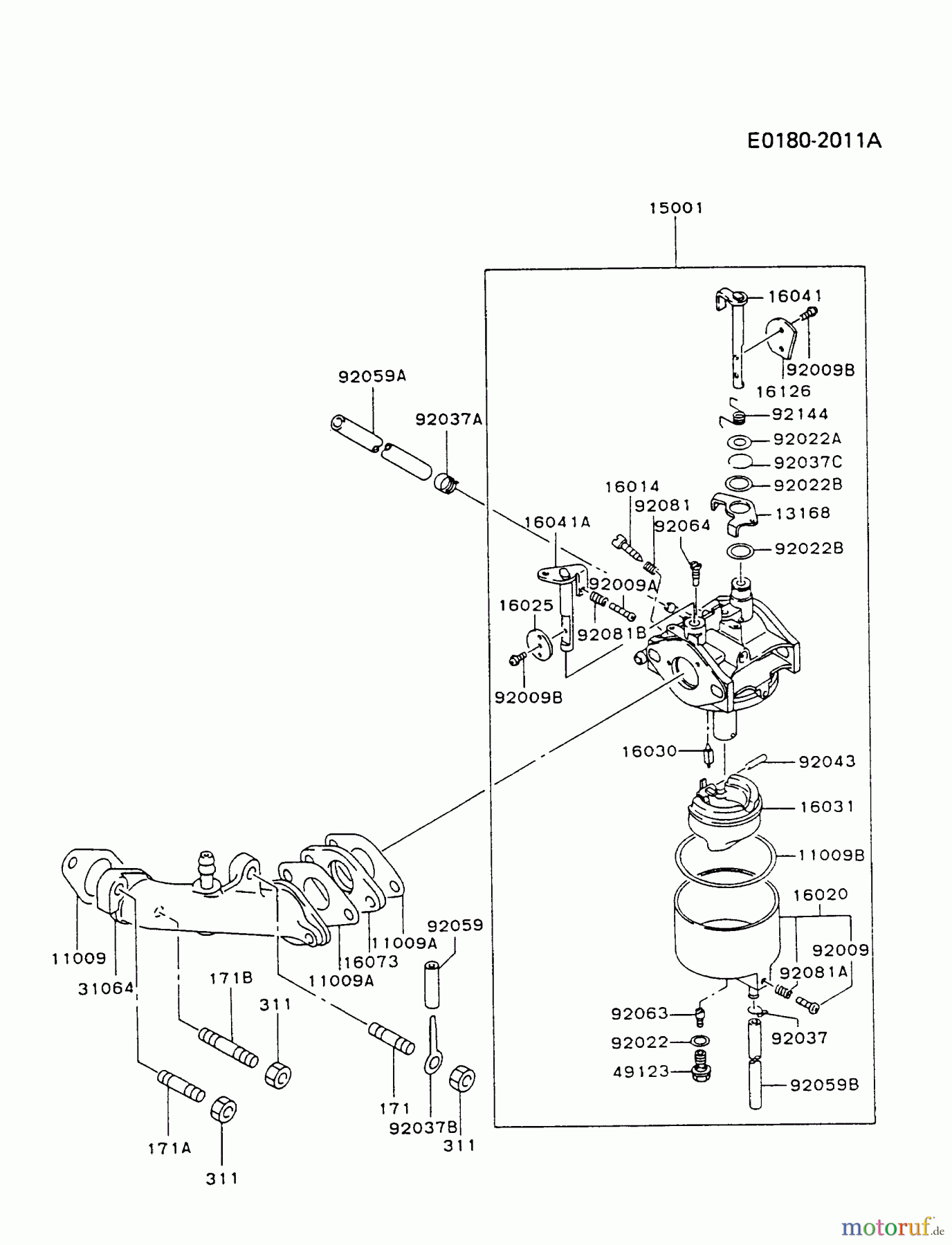  Kawasaki Geräte Stromerzeuger GD550A-BS00 (GD550A) - Kawasaki Generator CARBURETOR