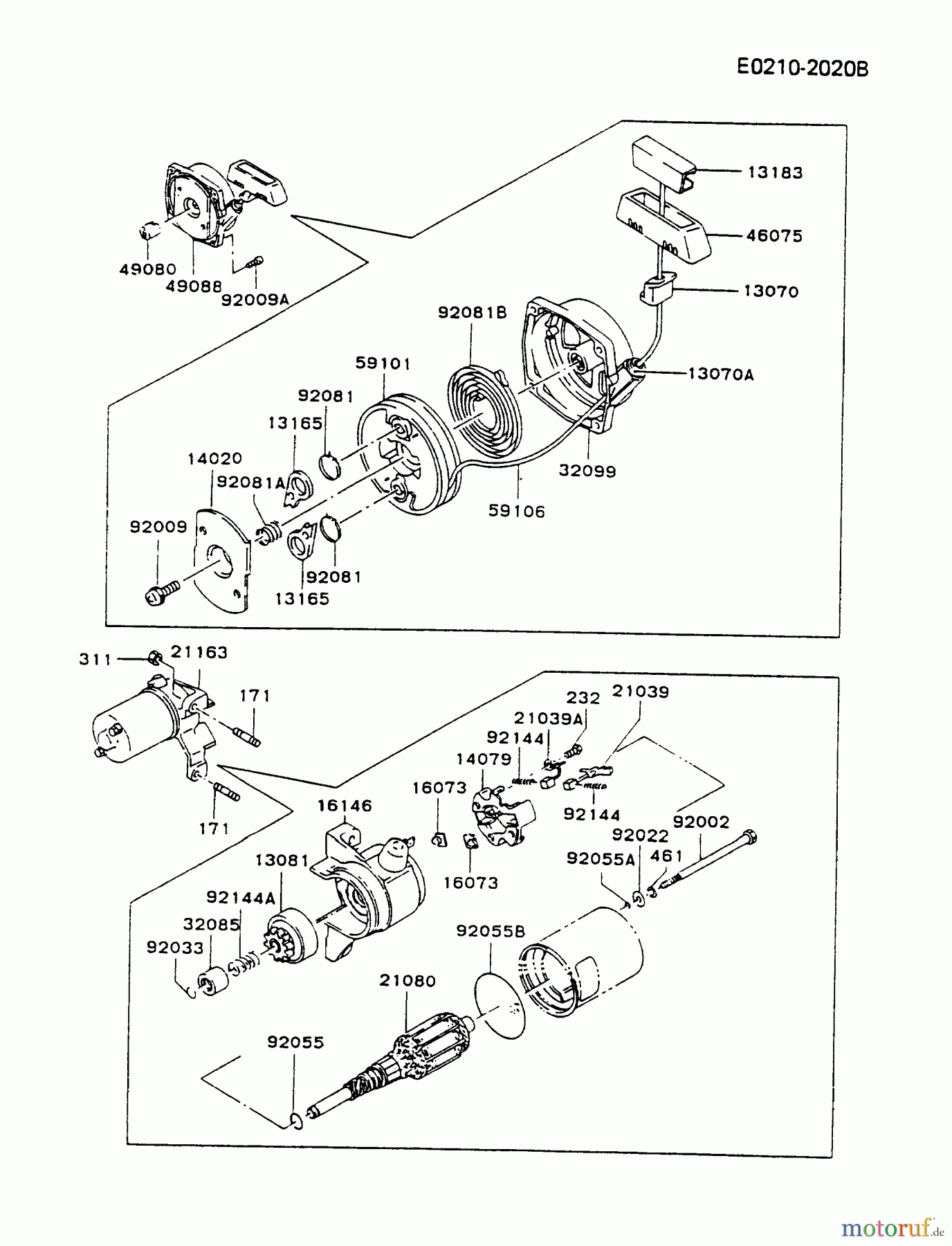  Kawasaki Geräte Stromerzeuger GD700A-BS00 (GD700A) - Kawasaki Generator STARTER