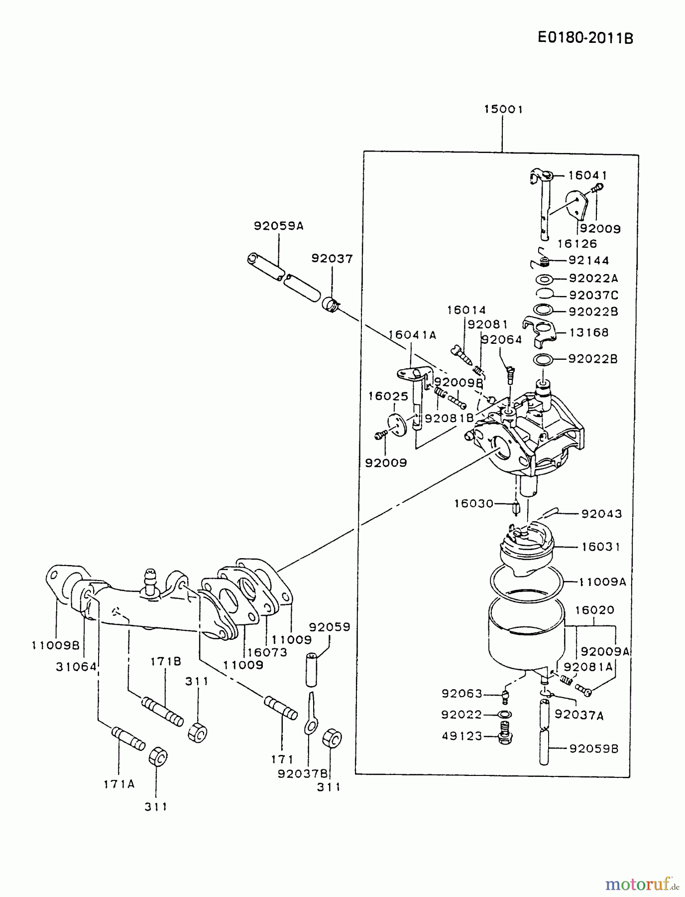  Kawasaki Geräte Stromerzeuger GD700A-BS01 (GD700A) - Kawasaki Generator CARBURETOR