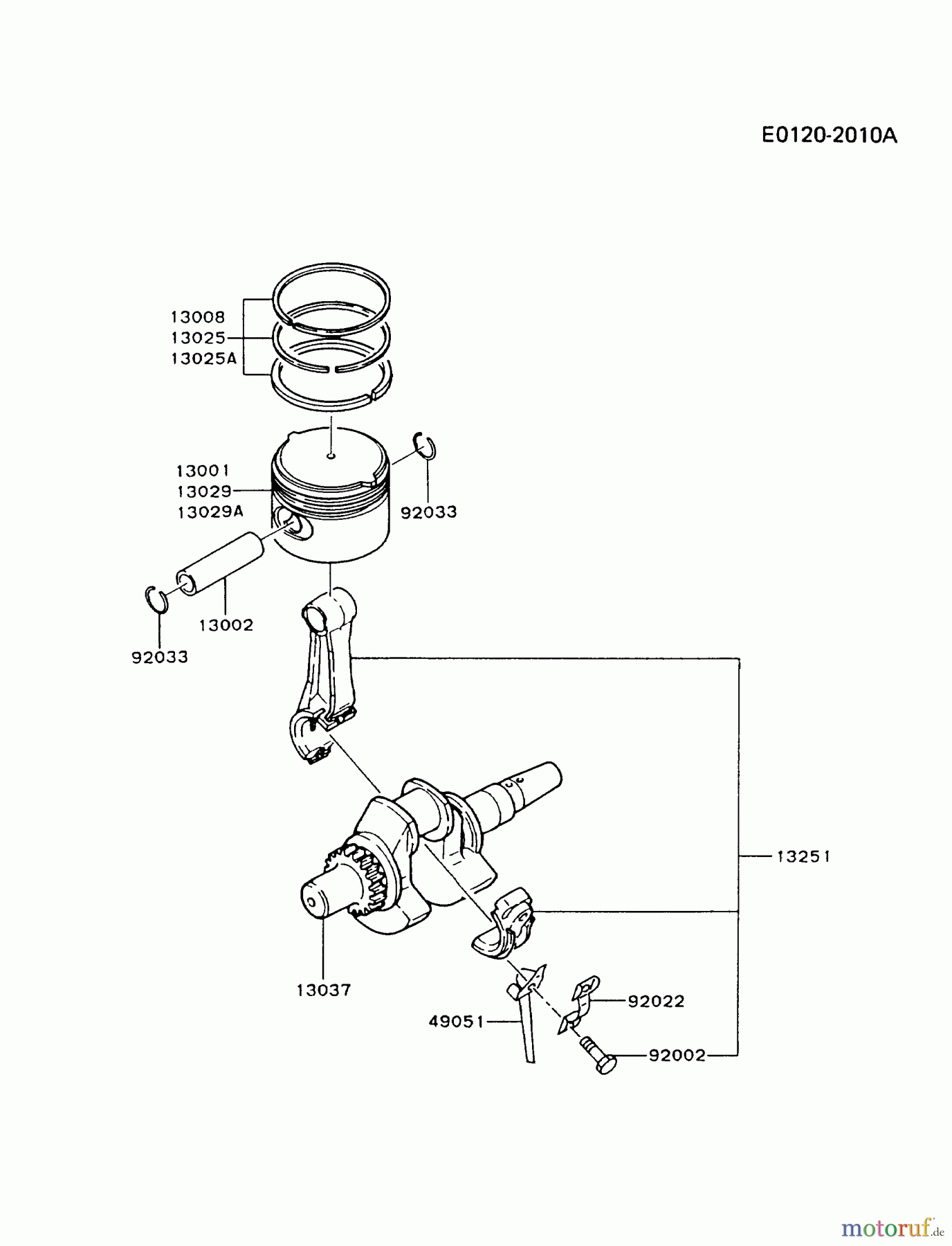  Kawasaki Geräte Stromerzeuger GD550A-BS00 (GD550A) - Kawasaki Generator PISTON/CRANKSHAFT