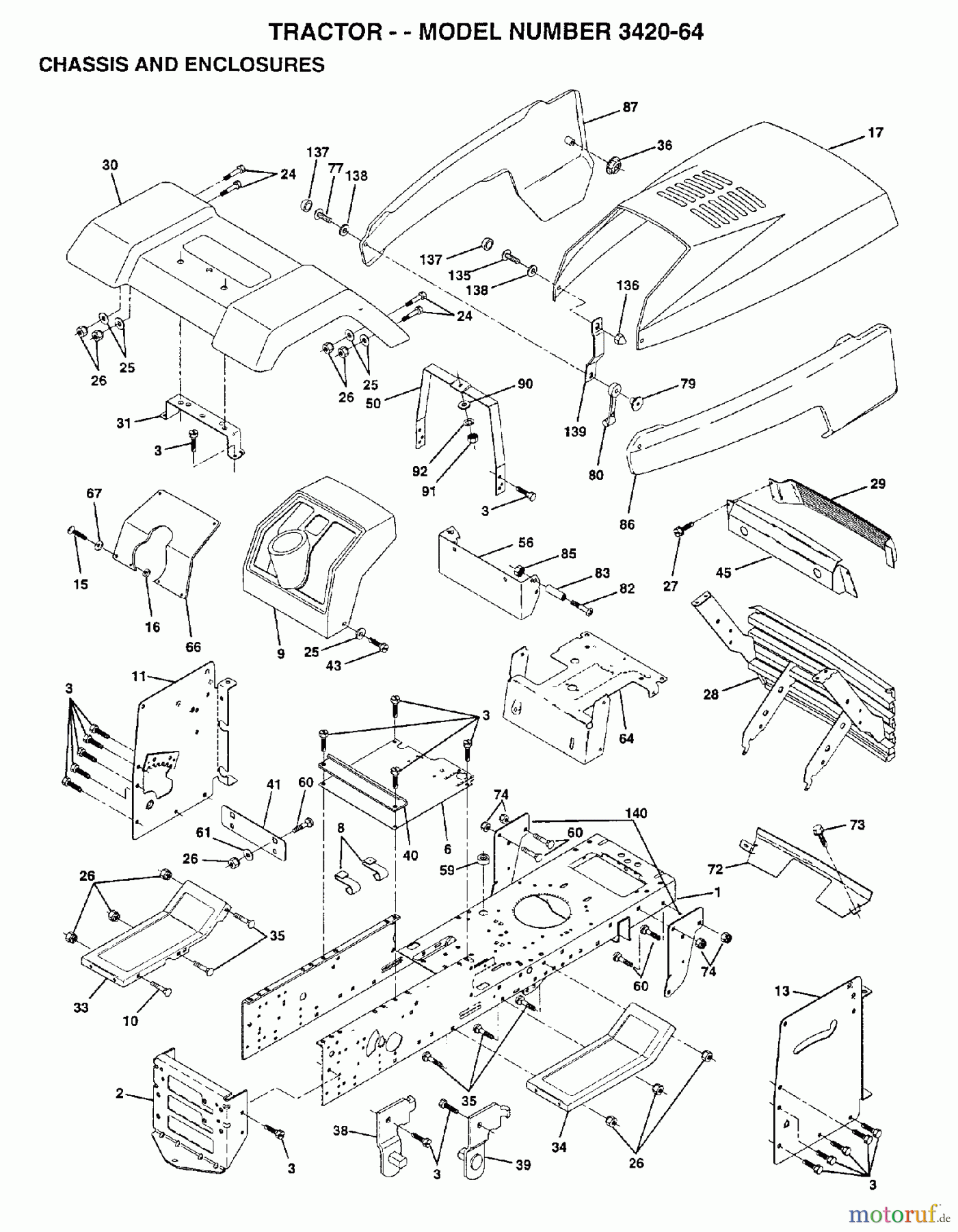  Poulan / Weed Eater Rasen und Gartentraktoren 342064 - Poulan Lawn Tractor (2006-06) CHASSIS ENCLOSURES