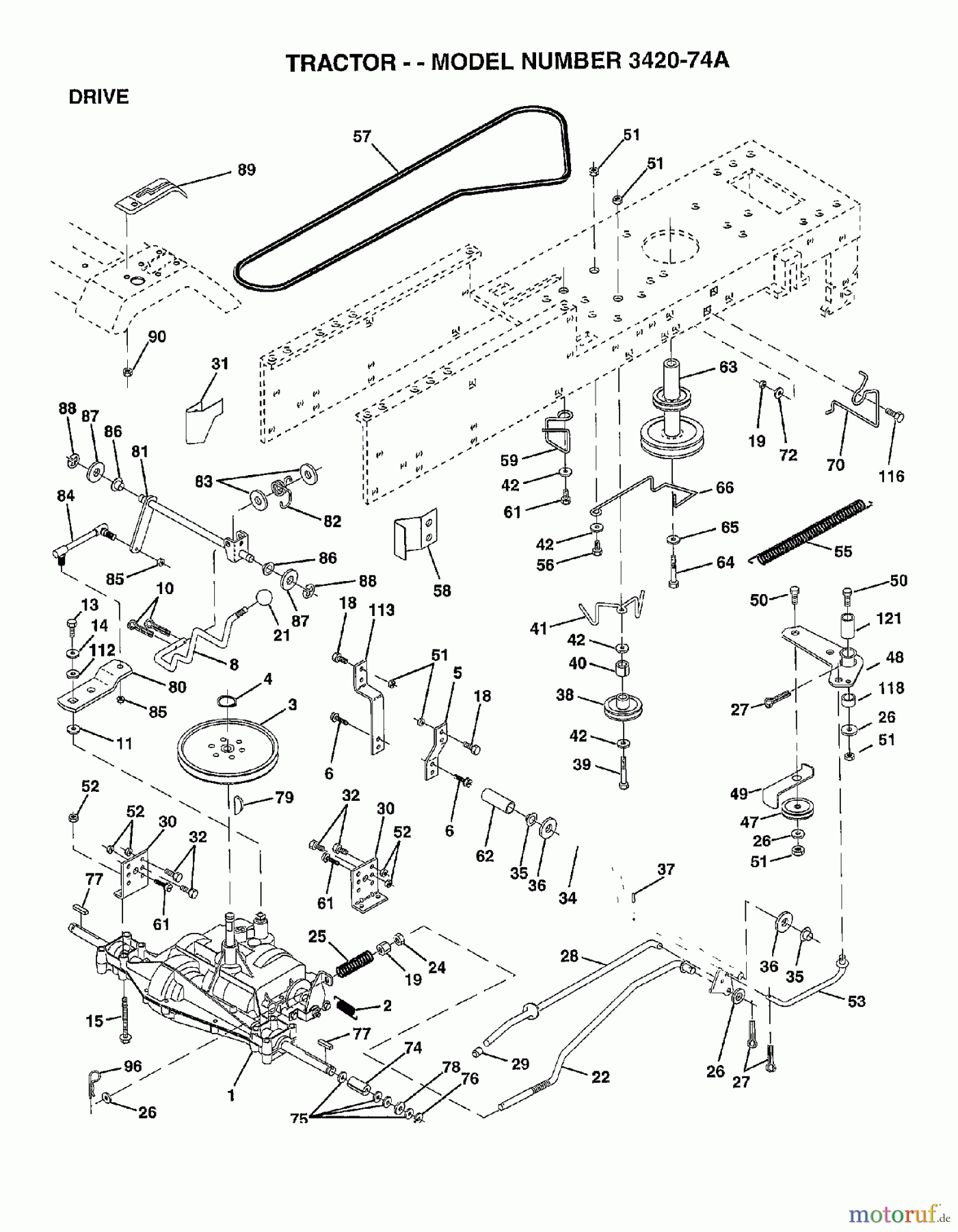  Poulan / Weed Eater Rasen und Gartentraktoren 342074A - Poulan Lawn Tractor (2006-10) DRIVE