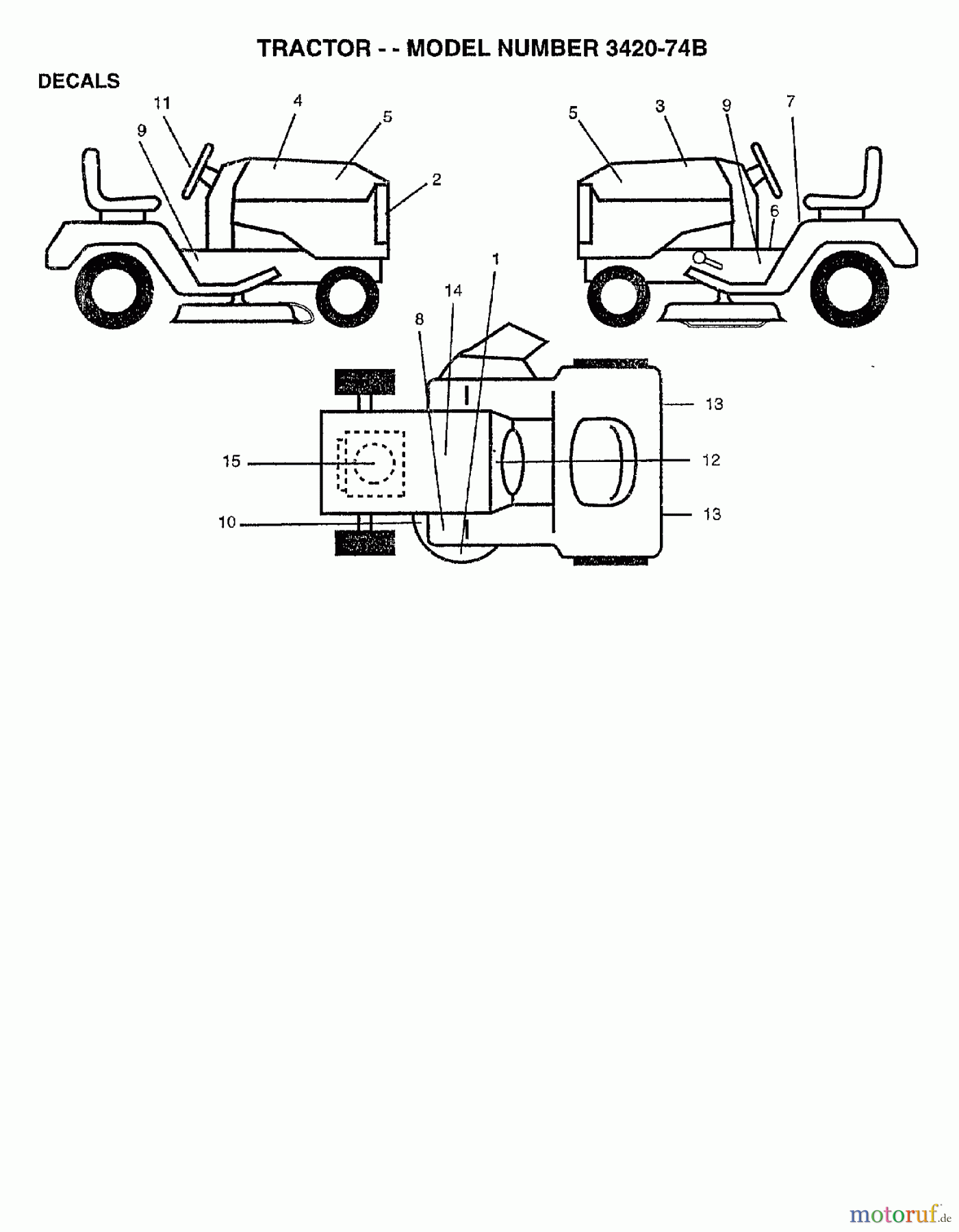  Poulan / Weed Eater Rasen und Gartentraktoren 342074B - Poulan Lawn Tractor (2006-10) DECALS