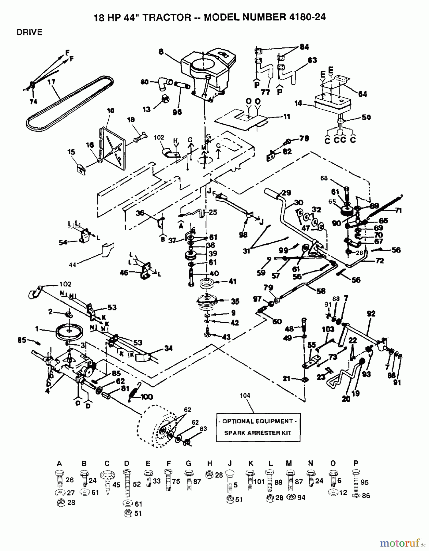  Poulan / Weed Eater Rasen und Gartentraktoren 418024 - Poulan Lawn Tractor (2006-01) DRIVE