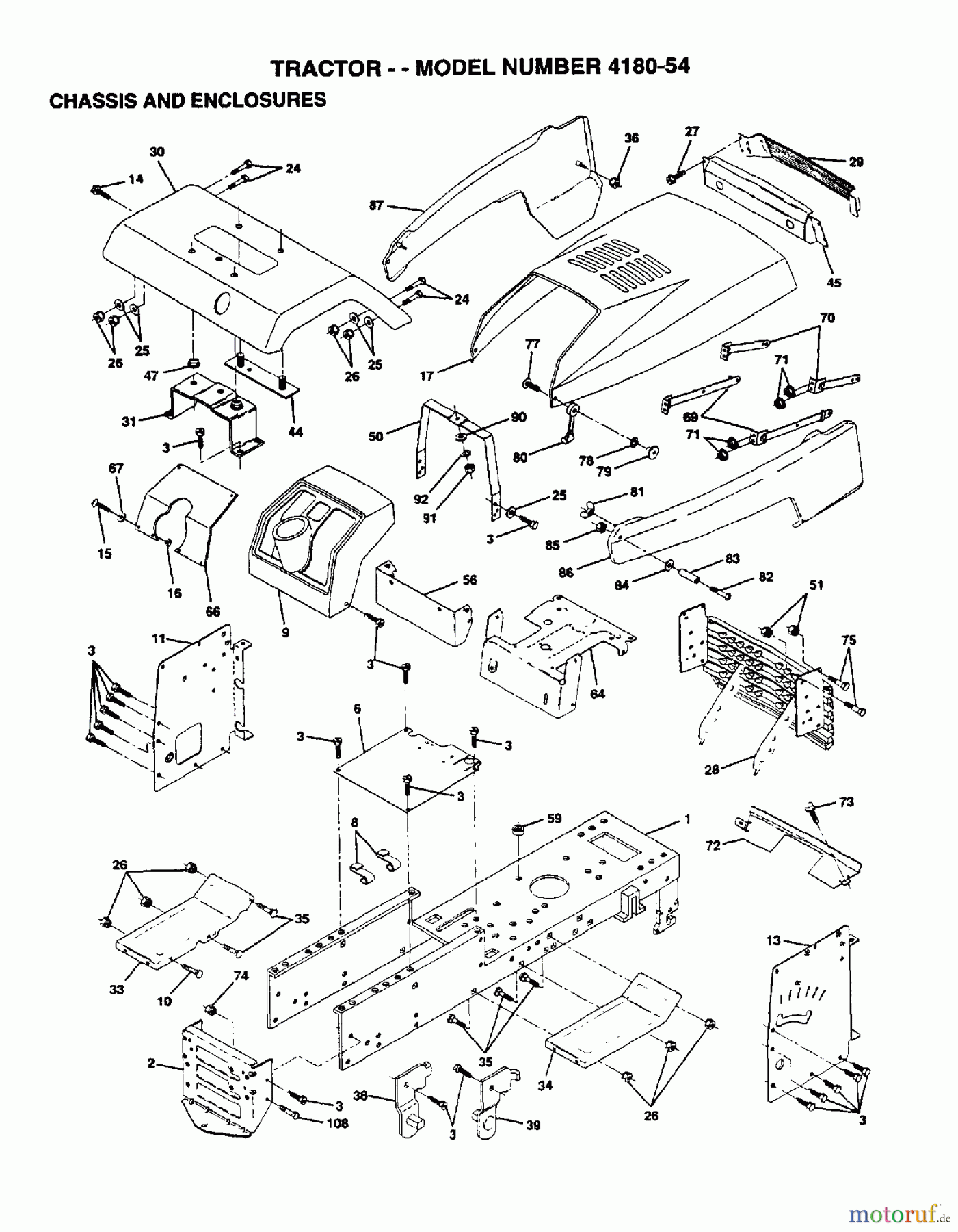  Poulan / Weed Eater Rasen und Gartentraktoren 418054 - Poulan Lawn Tractor (2006-03) CHASSIS ENCLOSURES