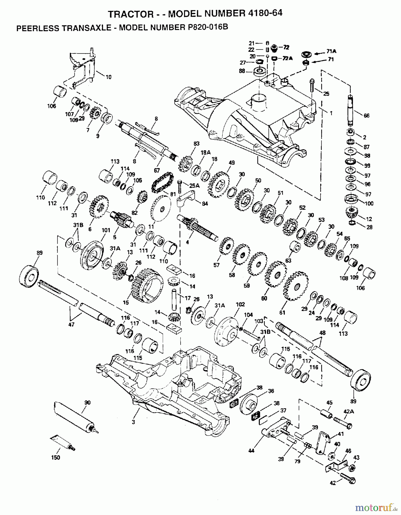  Poulan / Weed Eater Rasen und Gartentraktoren 418064 - Poulan Lawn Tractor (2006-06) TRANSMISSION