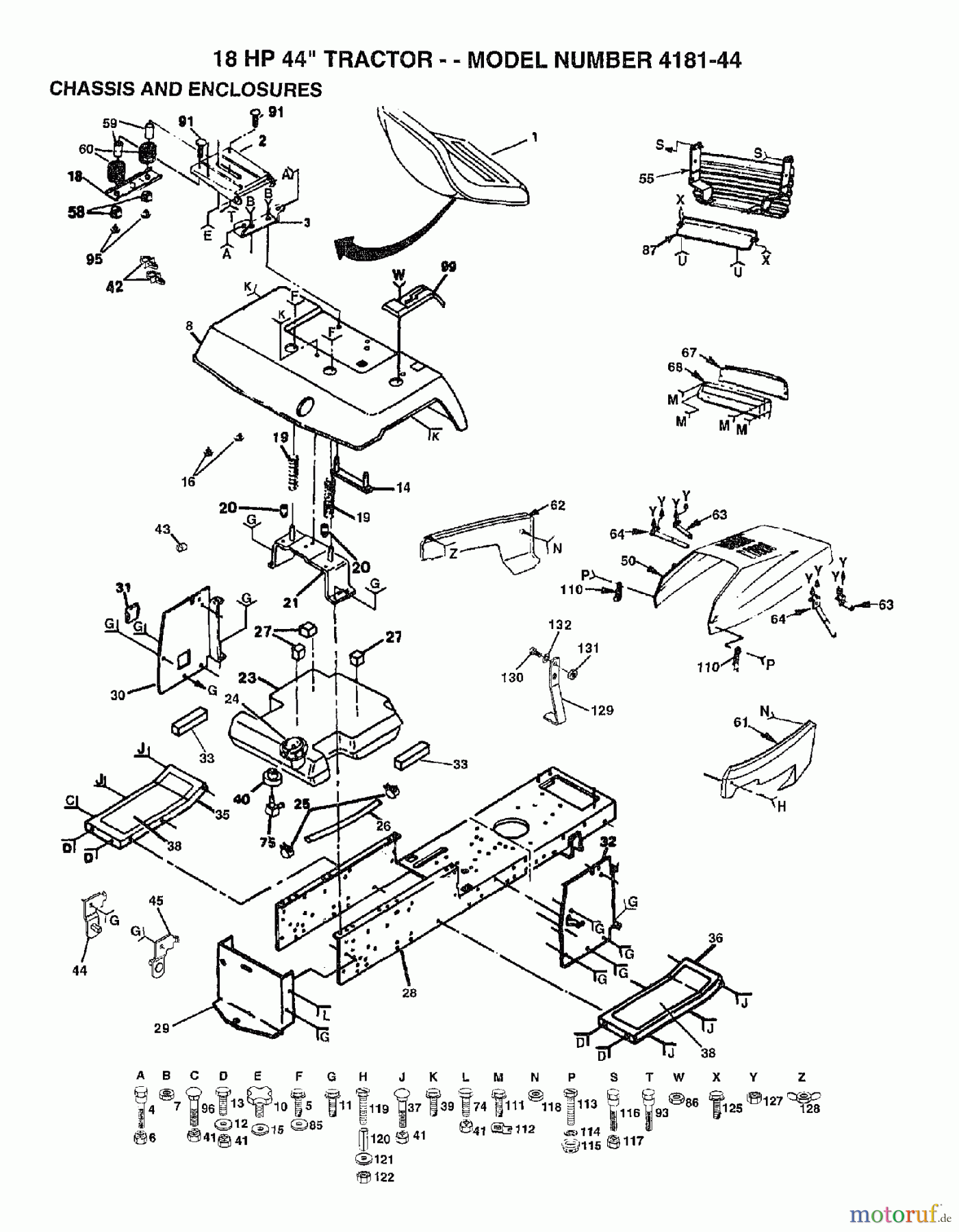  Poulan / Weed Eater Rasen und Gartentraktoren 418144 - Poulan Lawn Tractor (2006-12) CHASSIS ENCLOSURES