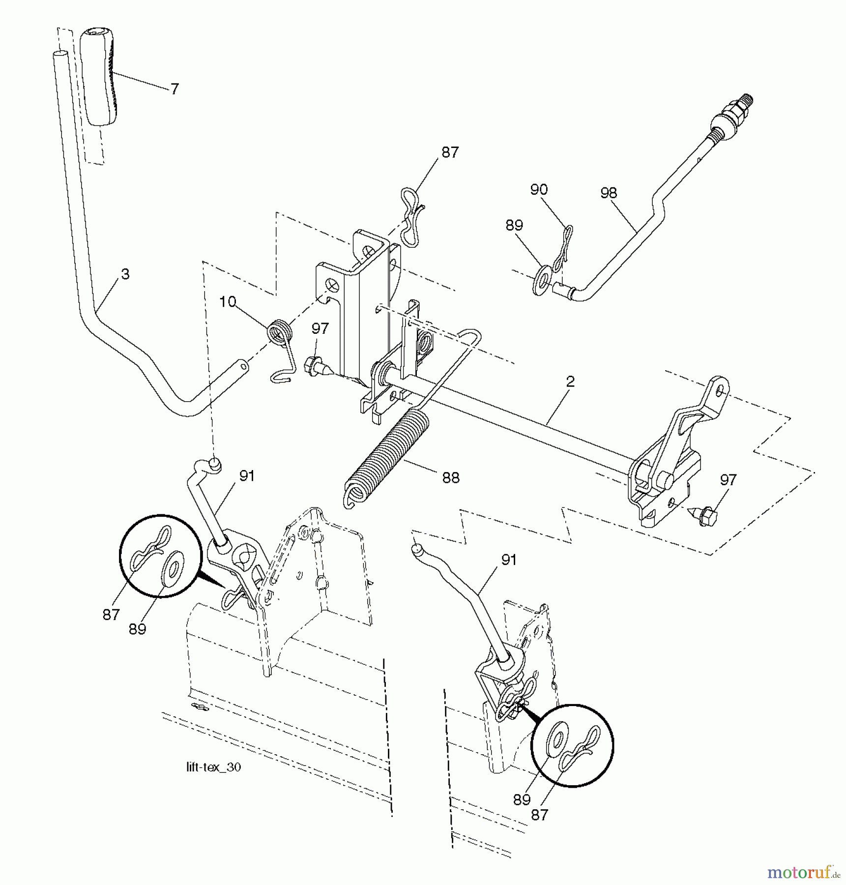  Poulan / Weed Eater Rasen und Gartentraktoren PB195A46LT (96042014700) - Poulan Pro Lawn Tractor (2012-11) MOWER LIFT / DECK LIFT