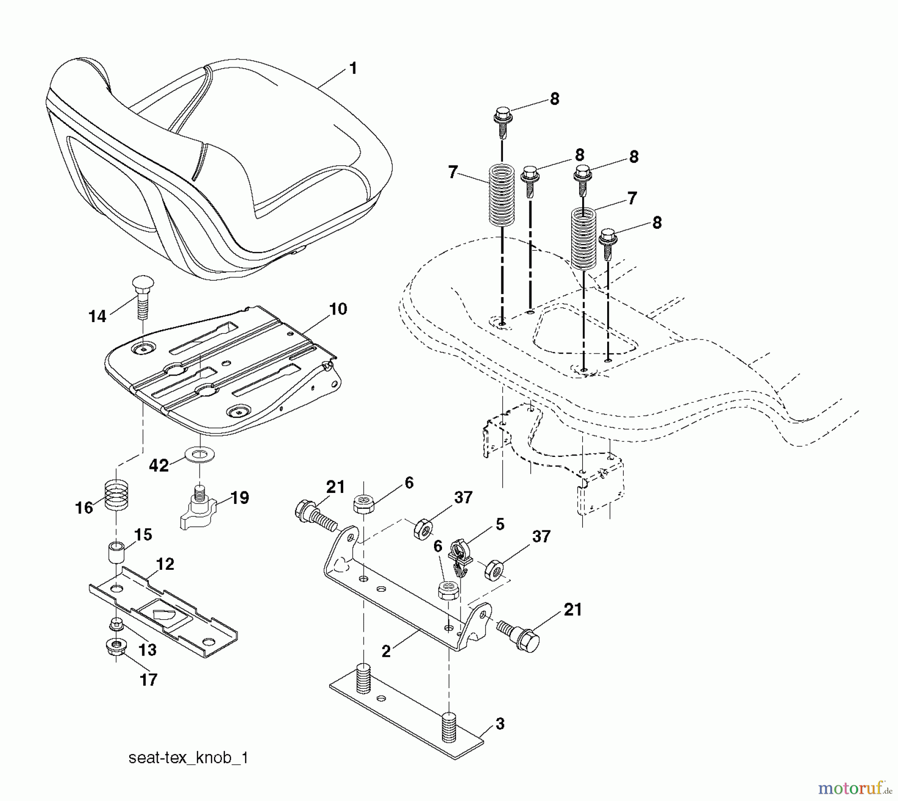  Poulan / Weed Eater Rasen und Gartentraktoren PB20A42LT (96048002501) - Poulan Pro Lawn Tractor (2012-03) SEAT