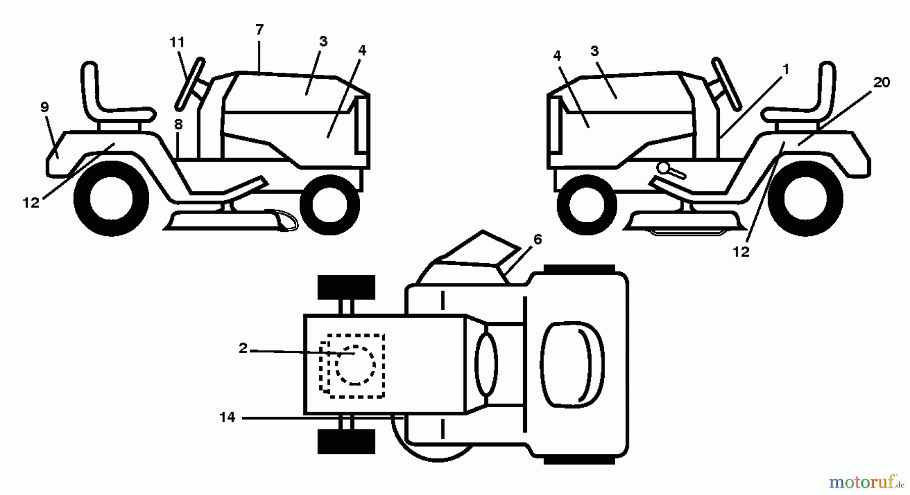  Poulan / Weed Eater Rasen und Gartentraktoren PB20A46LT (96048005001) - Poulan Pro Lawn Tractor (2013-01) DECALS