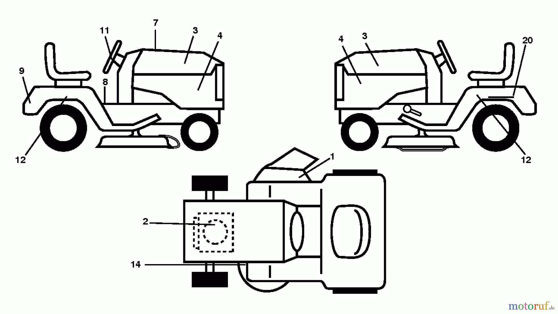  Poulan / Weed Eater Rasen und Gartentraktoren PB20H42LT (96042014801) - Poulan Pro Lawn Tractor (2013-01) DECALS