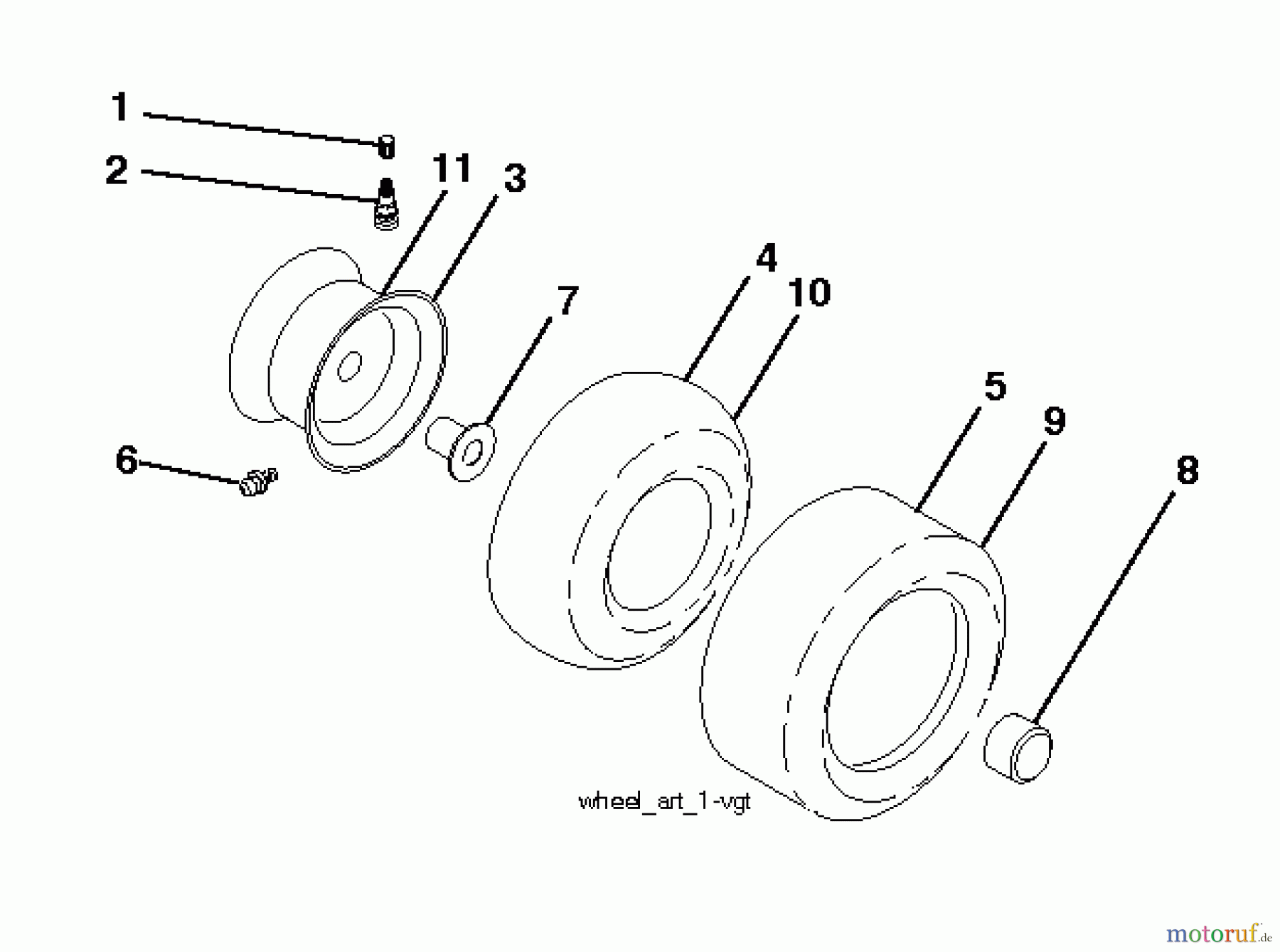  Poulan / Weed Eater Rasen und Gartentraktoren PB20H42YT (96042012403) - Poulan Pro Lawn Tractor (2011-08) WHEELS TIRES