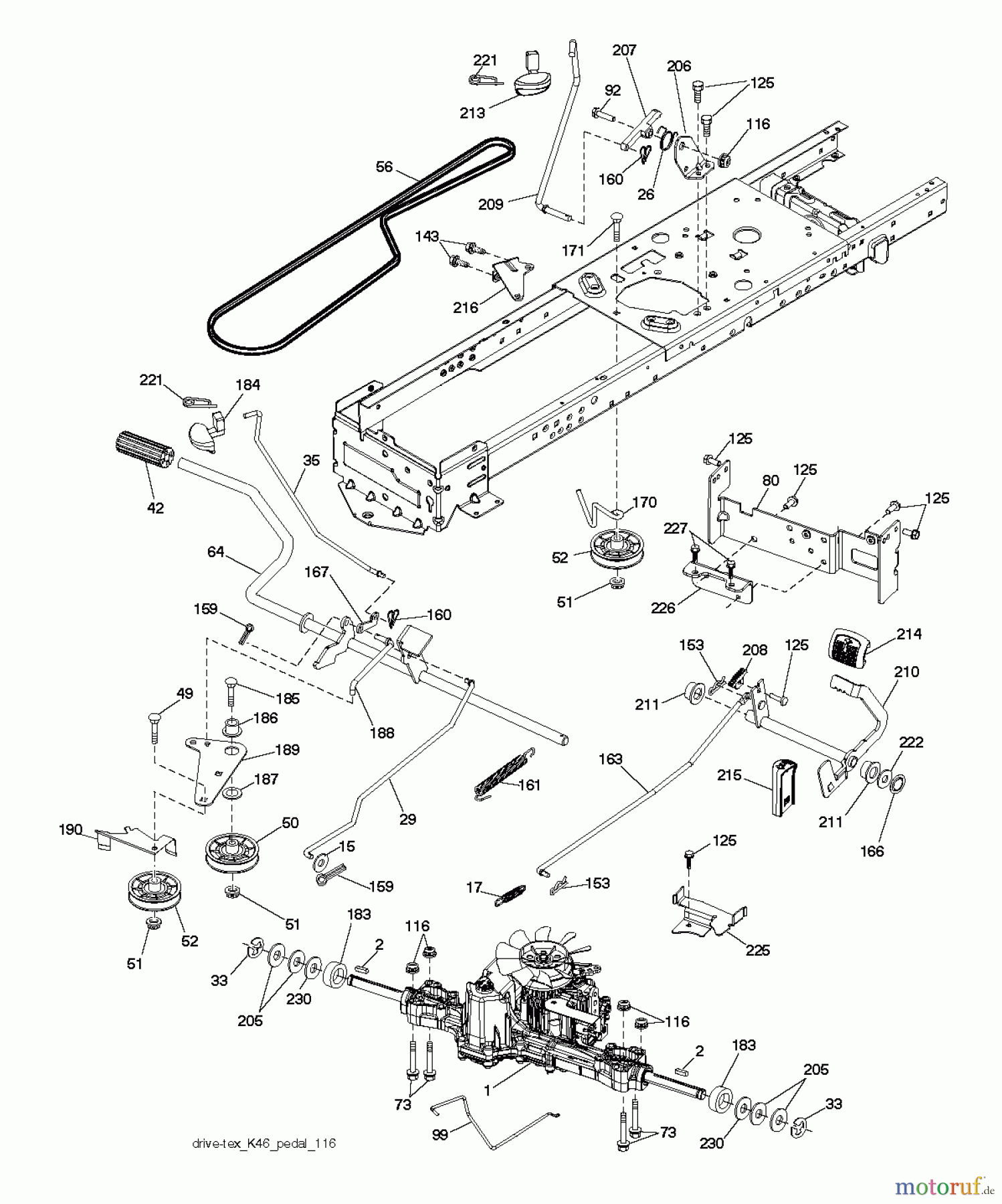  Poulan / Weed Eater Rasen und Gartentraktoren PB22H46YT (96048005200) - Poulan Pro Lawn Tractor (2012-11) DRIVE