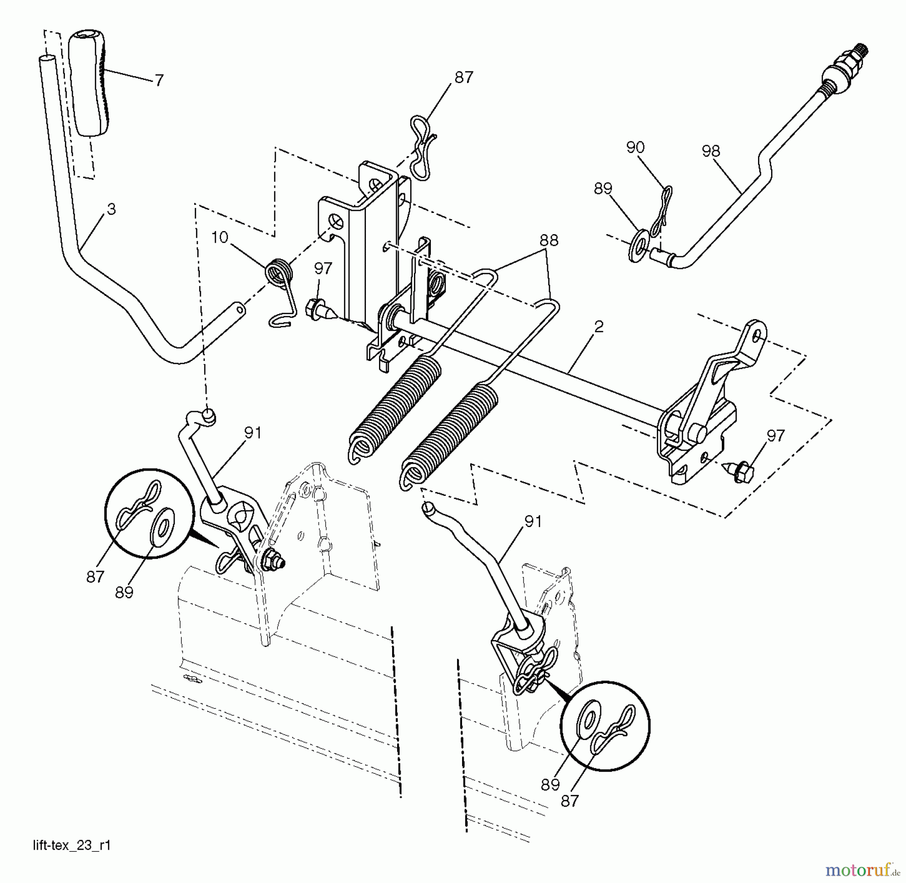  Poulan / Weed Eater Rasen und Gartentraktoren PB23H48LGT (96048005300) - Poulan Pro Lawn Tractor (2013-01) MOWER LIFT LEVER