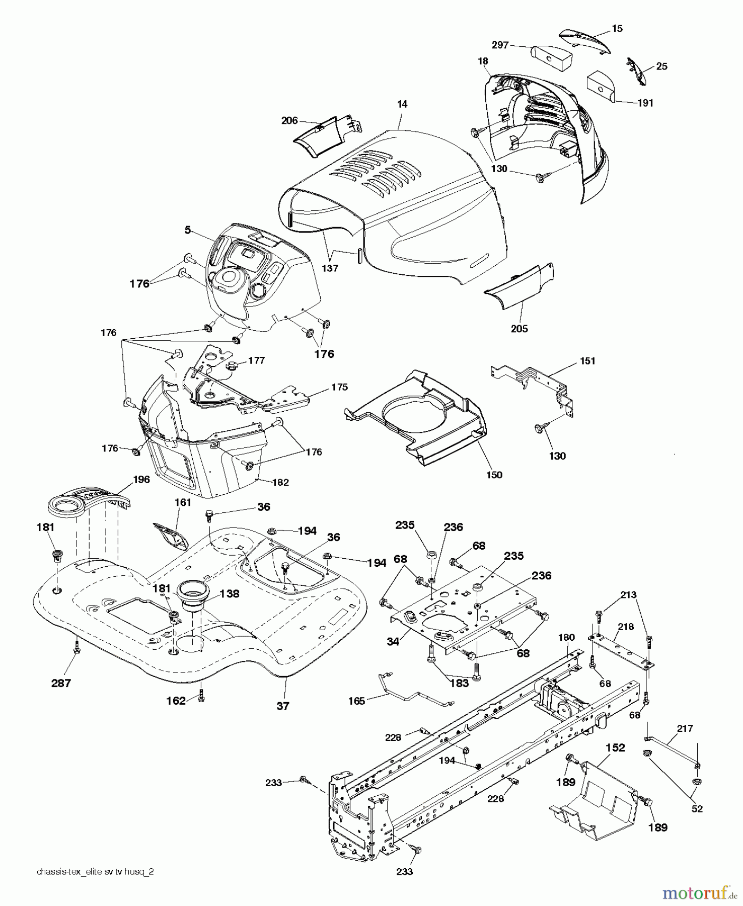  Poulan / Weed Eater Rasen und Gartentraktoren PB23H48YT (96042012602) - Poulan Pro Lawn Tractor (2011-08) CHASSIS ENCLOSURES