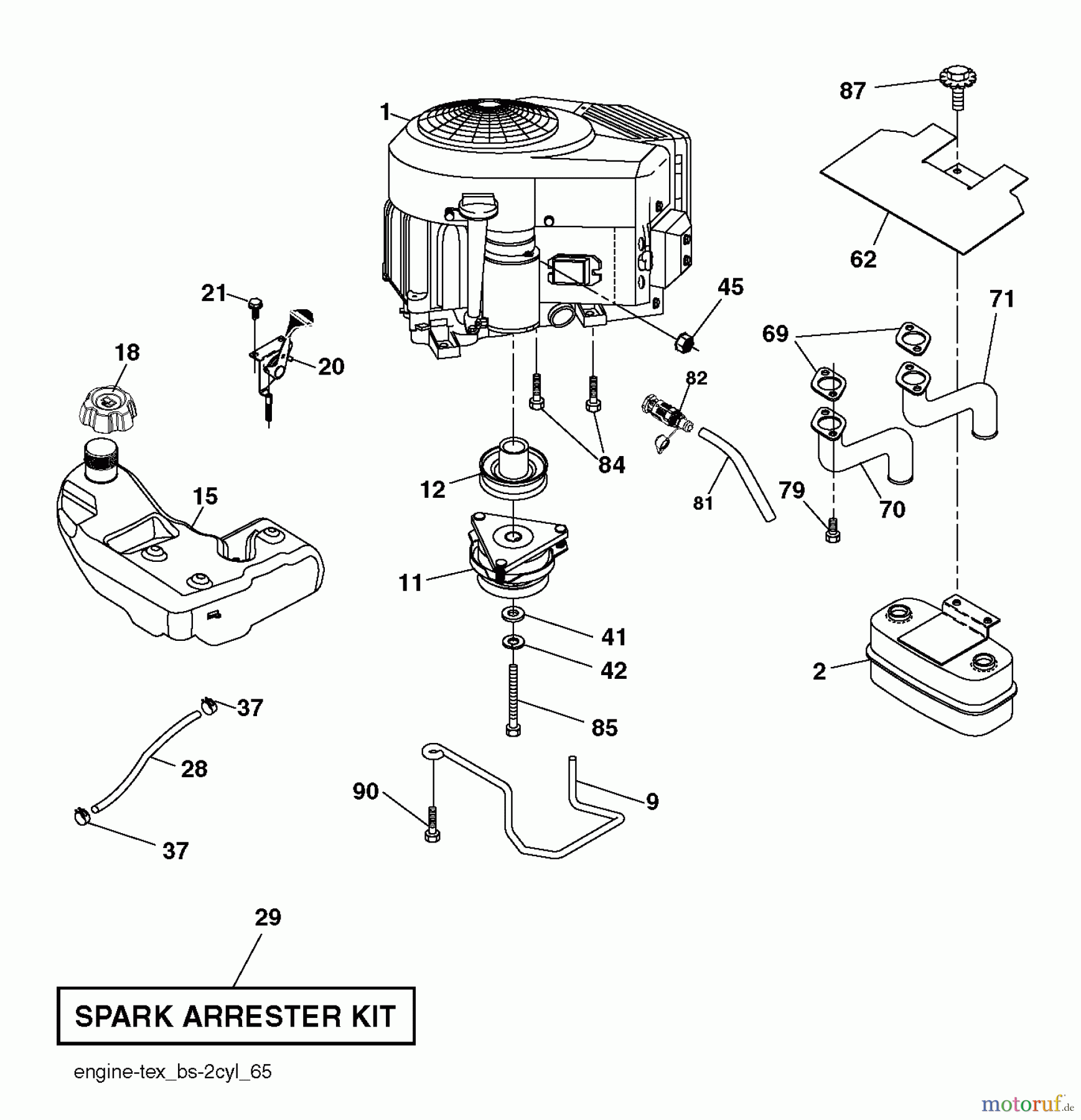  Poulan / Weed Eater Rasen und Gartentraktoren PBGT26H54 (96048002001) - Poulan Pro Lawn Tractor (2012-01) ENGINE