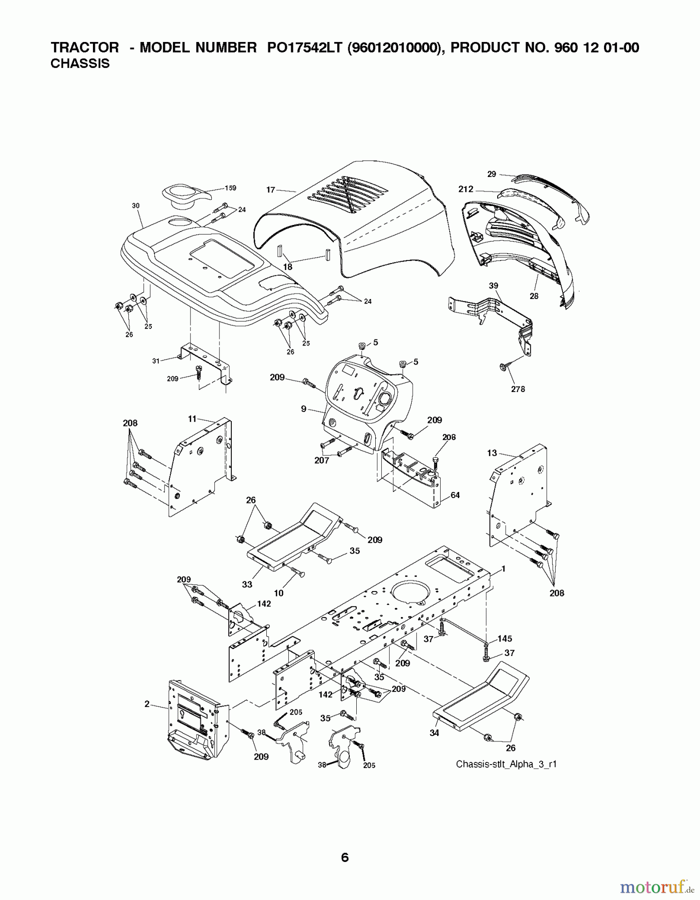  Poulan / Weed Eater Rasen und Gartentraktoren PO14542LT (96012011200) - Poulan Lawn Tractor (2010-09) CHASSIS ENCLOSURES