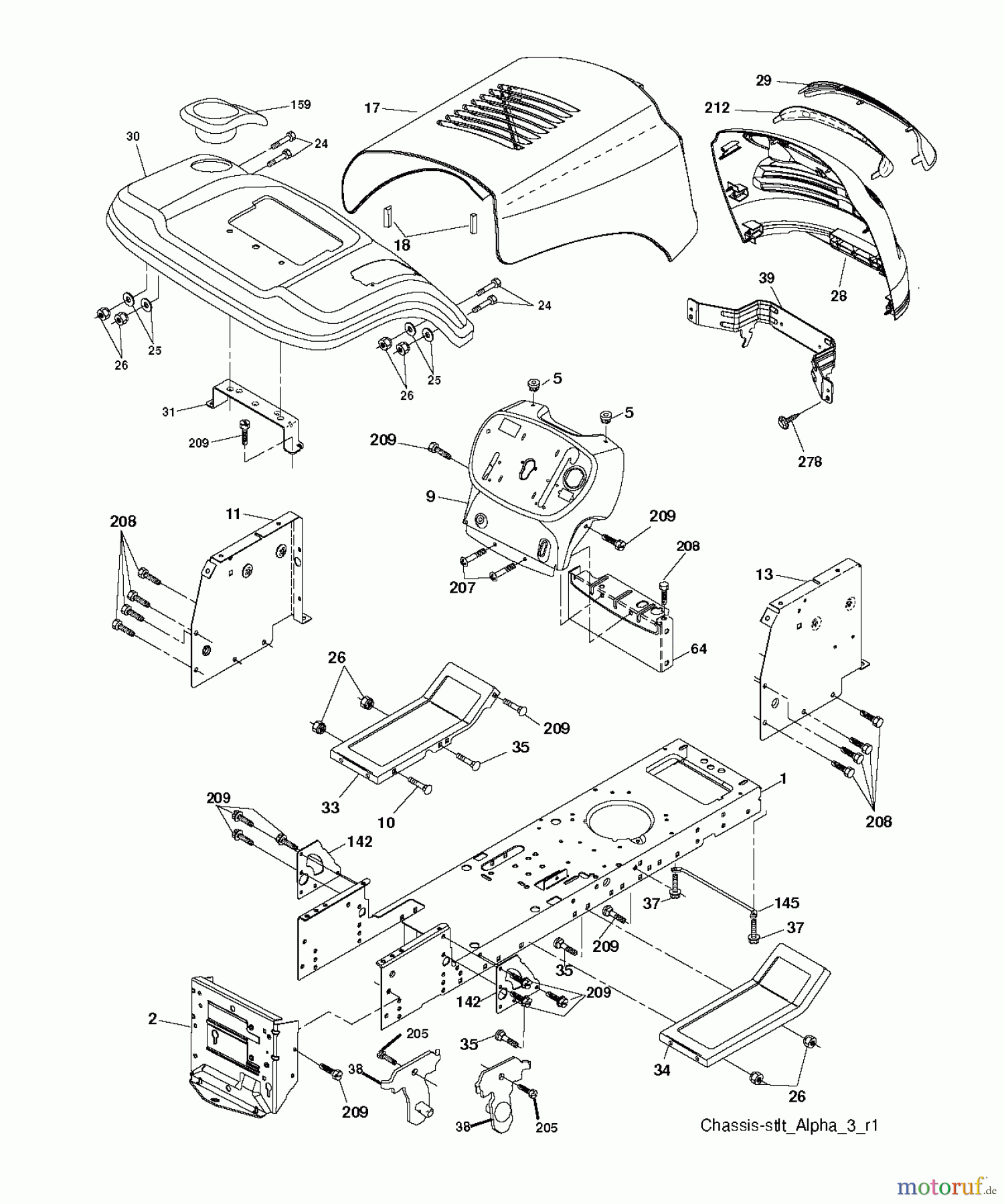  Poulan / Weed Eater Rasen und Gartentraktoren PO14542LT (96012011900) - Poulan Lawn Tractor (2011-03) CHASSIS ENCLOSURES